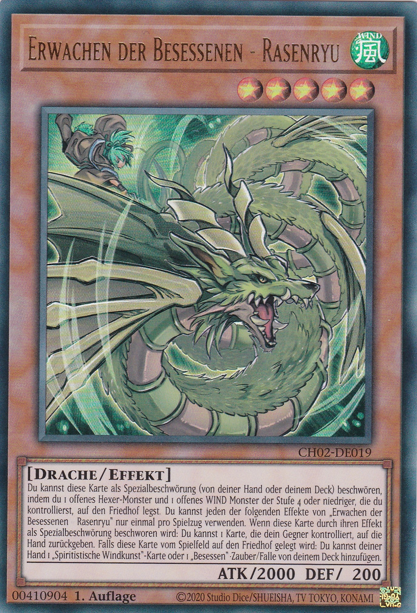 Erwachen der Besessenen - Rasenryu - CH02-DE019 - Ultra Rare - Deutsch - 1. Auflage - Yugioh - The Chronicles Deck: Spirit Charmers