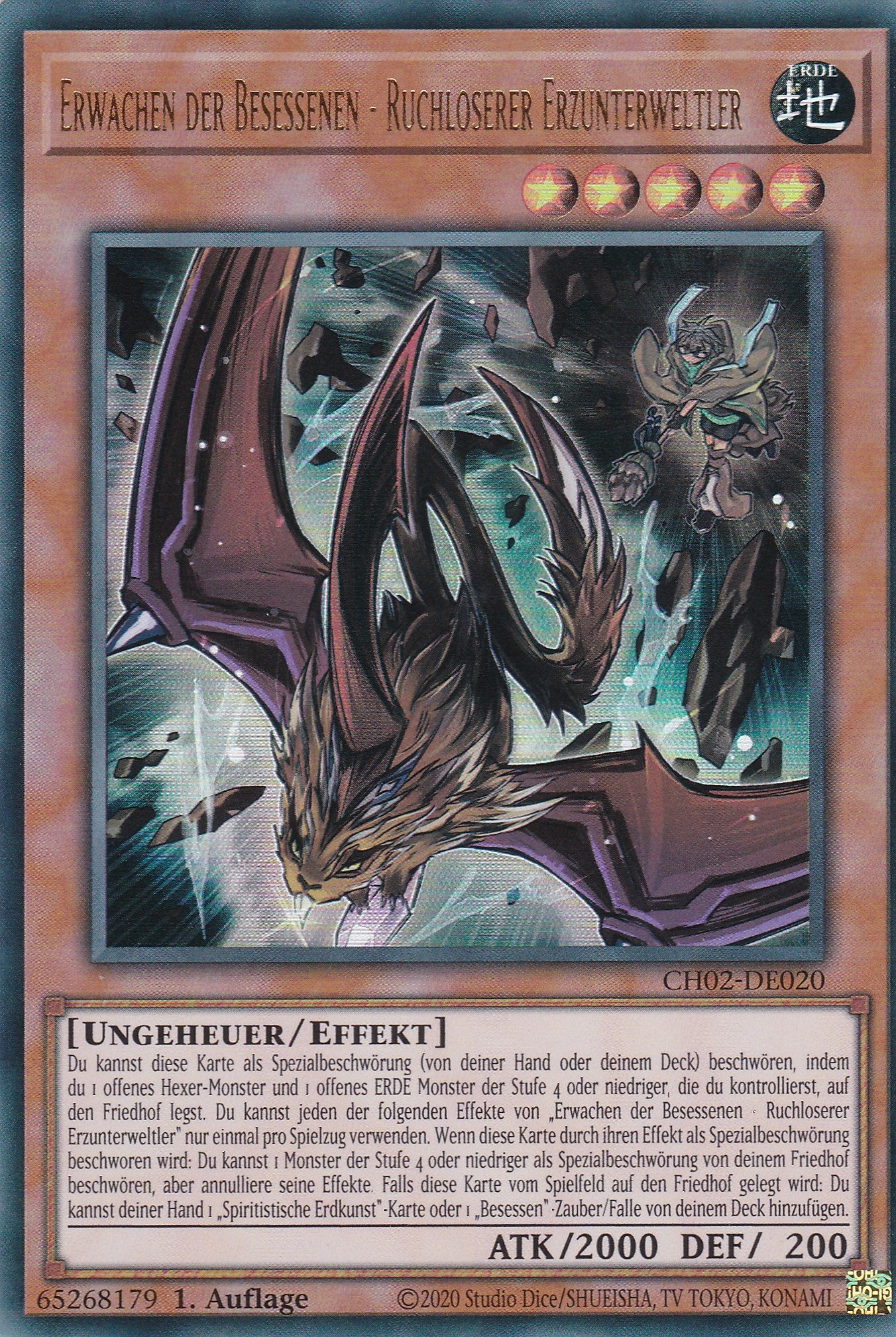 Erwachen der Besessenen - Ruchloserer Erzunterweltler - CH02-DE020 - Ultra Rare - Deutsch - 1. Auflage - Yugioh - The Chronicles Deck: Spirit Charmers