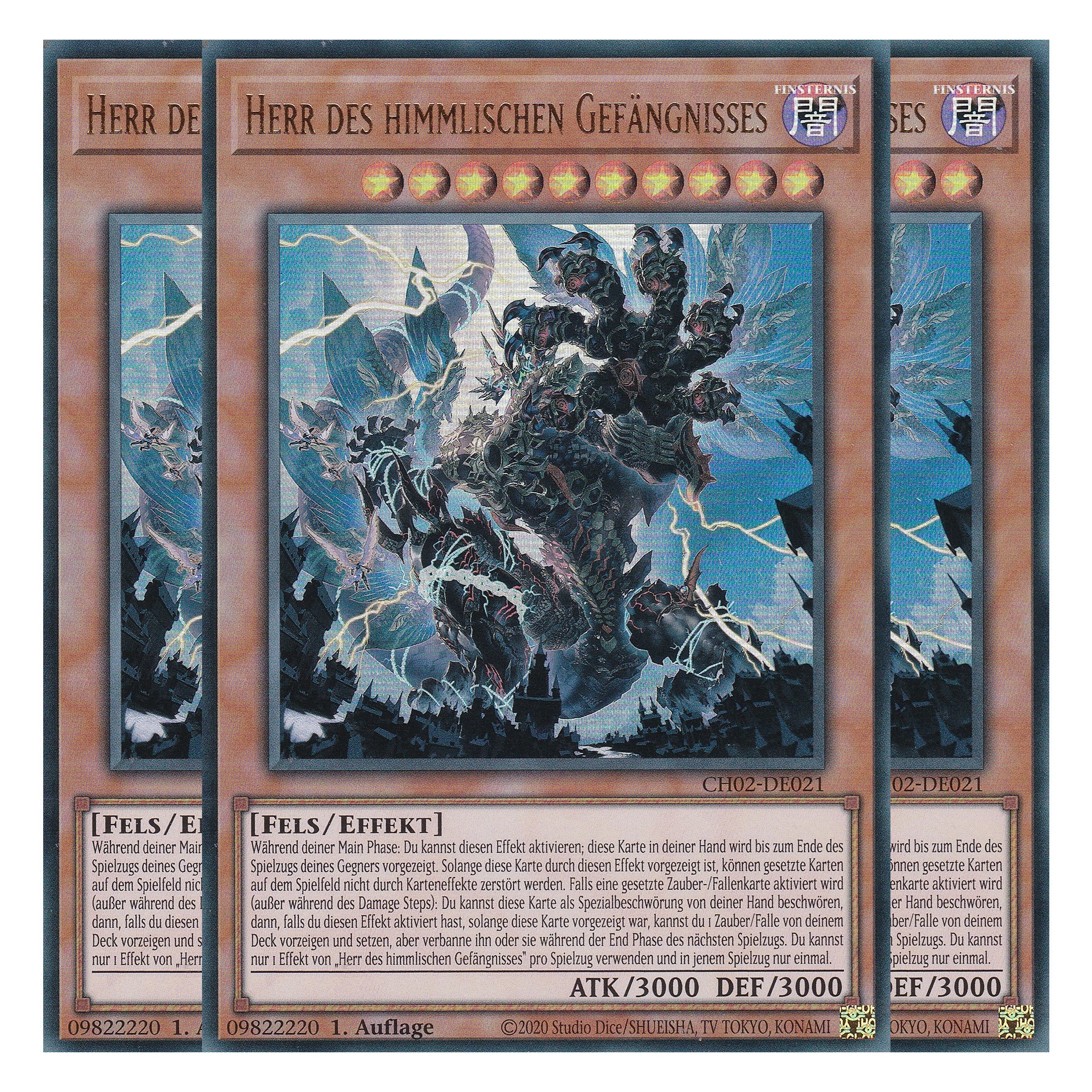 Herr des himmlischen Gefängnisses - CH02-DE021 - Ultra Rare - Deutsch - 1. Auflage - The Chronicles Deck: Spirit Charmers - Playset (3 Kopien)