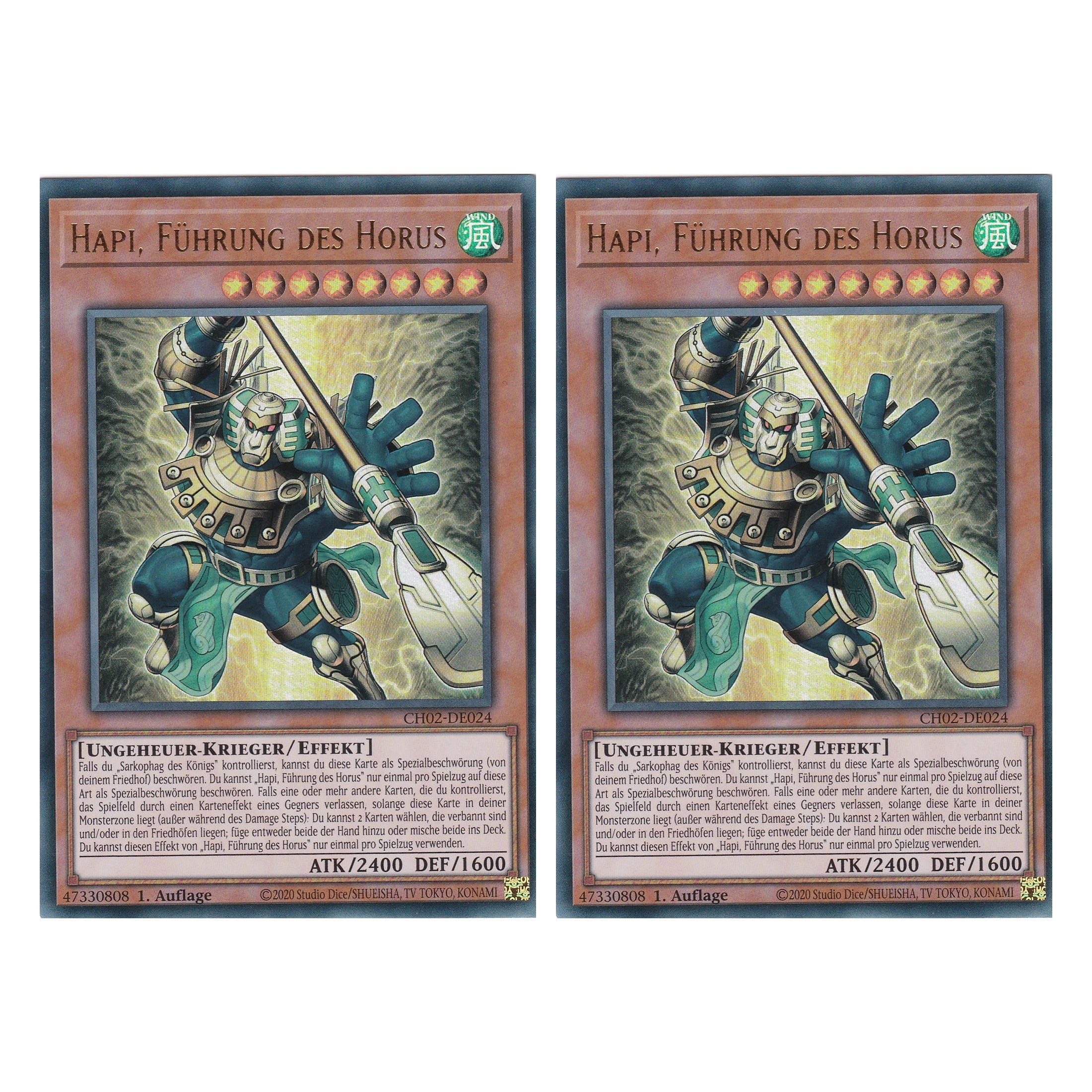 Hapi, Führung des Horus - CH02-DE024 - Ultra Rare - Deutsch - 1. Auflage - The Chronicles Deck: Spirit Charmers - Duo Set (2 Stück) - Yu-Gi-Oh!