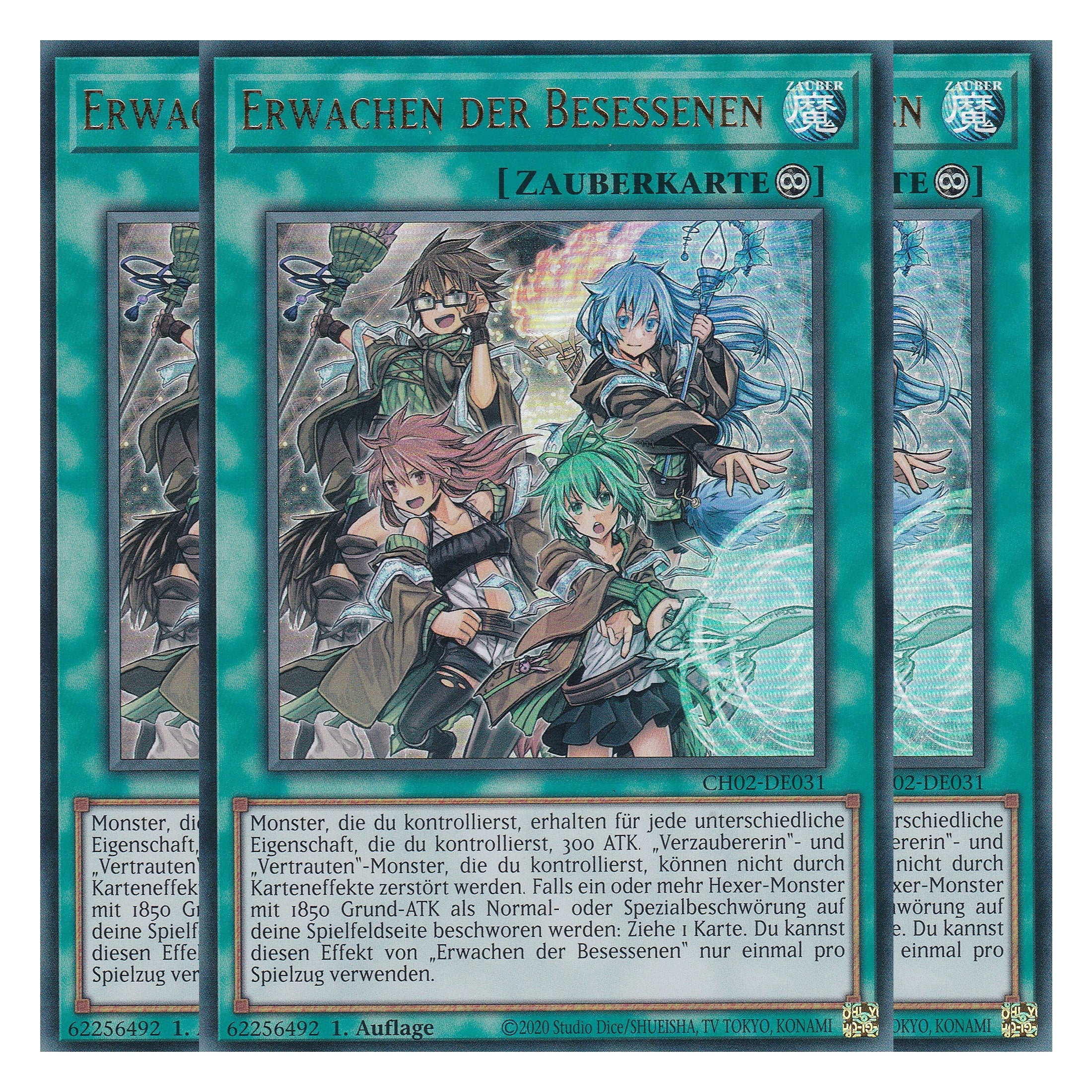 Erwachen der Besessenen - CH02-DE031 - Ultra Rare - Deutsch - 1. Auflage - The Chronicles Deck: Spirit Charmers - Playset (3 Kopien)