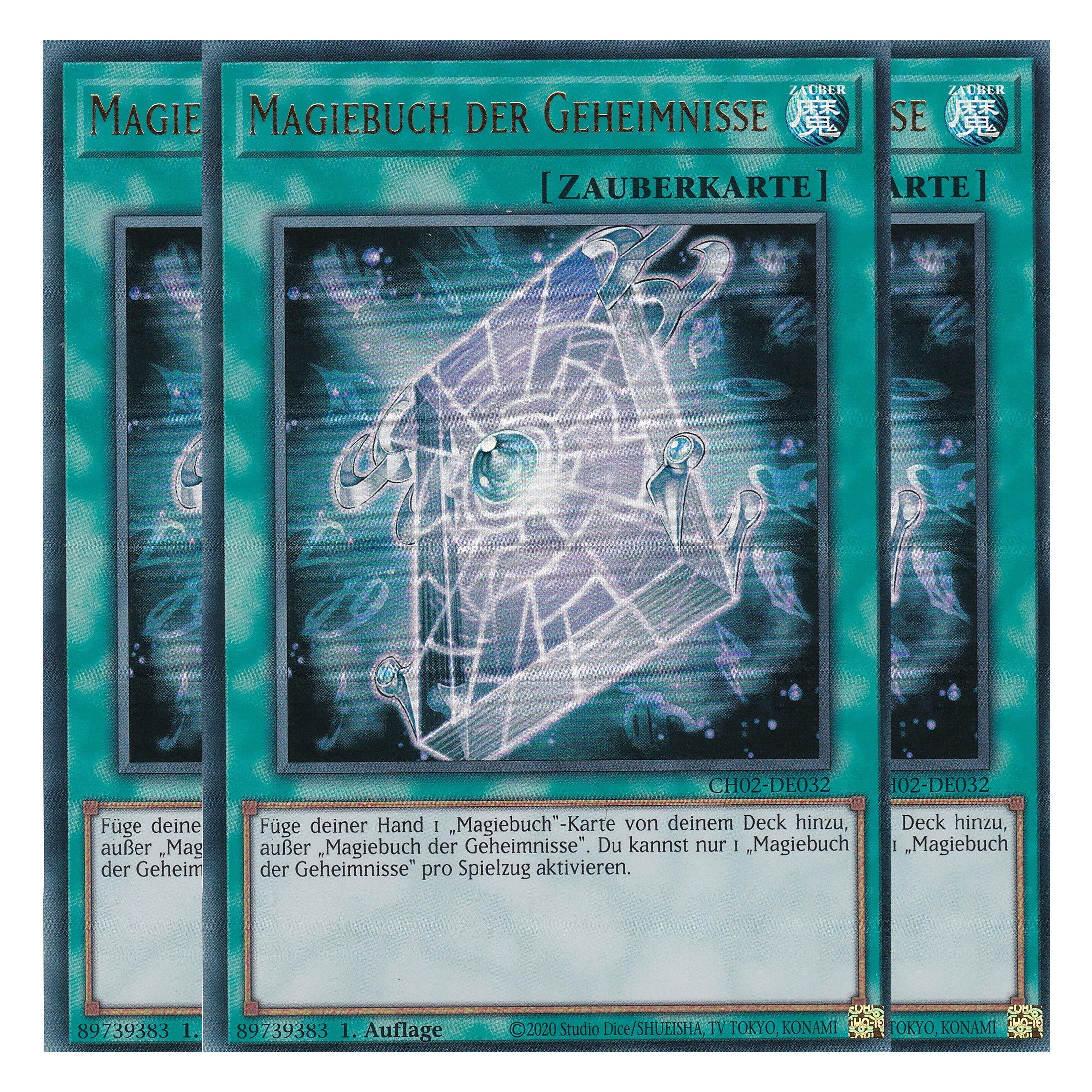 Magiebuch der Geheimnisse - CH02-DE032 - Ultra Rare - Deutsch - 1. Auflage - The Chronicles Deck: Spirit Charmers - Playset (3 Kopien) - Yu-Gi-Oh!