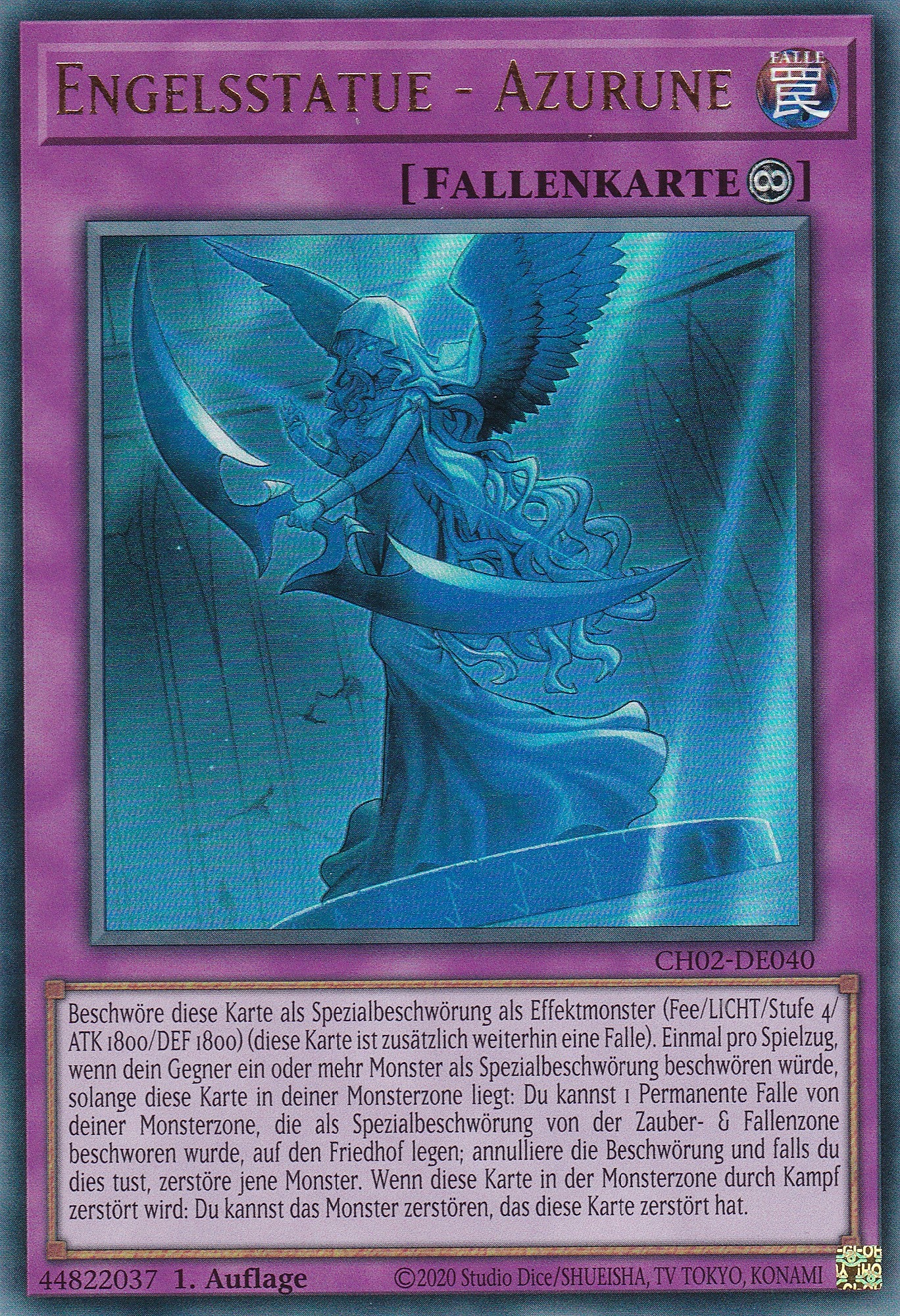 Engelsstatue - Azurune - CH02-DE040 - Ultra Rare - Deutsch - 1. Auflage - Yugioh - The Chronicles Deck: Spirit Charmers