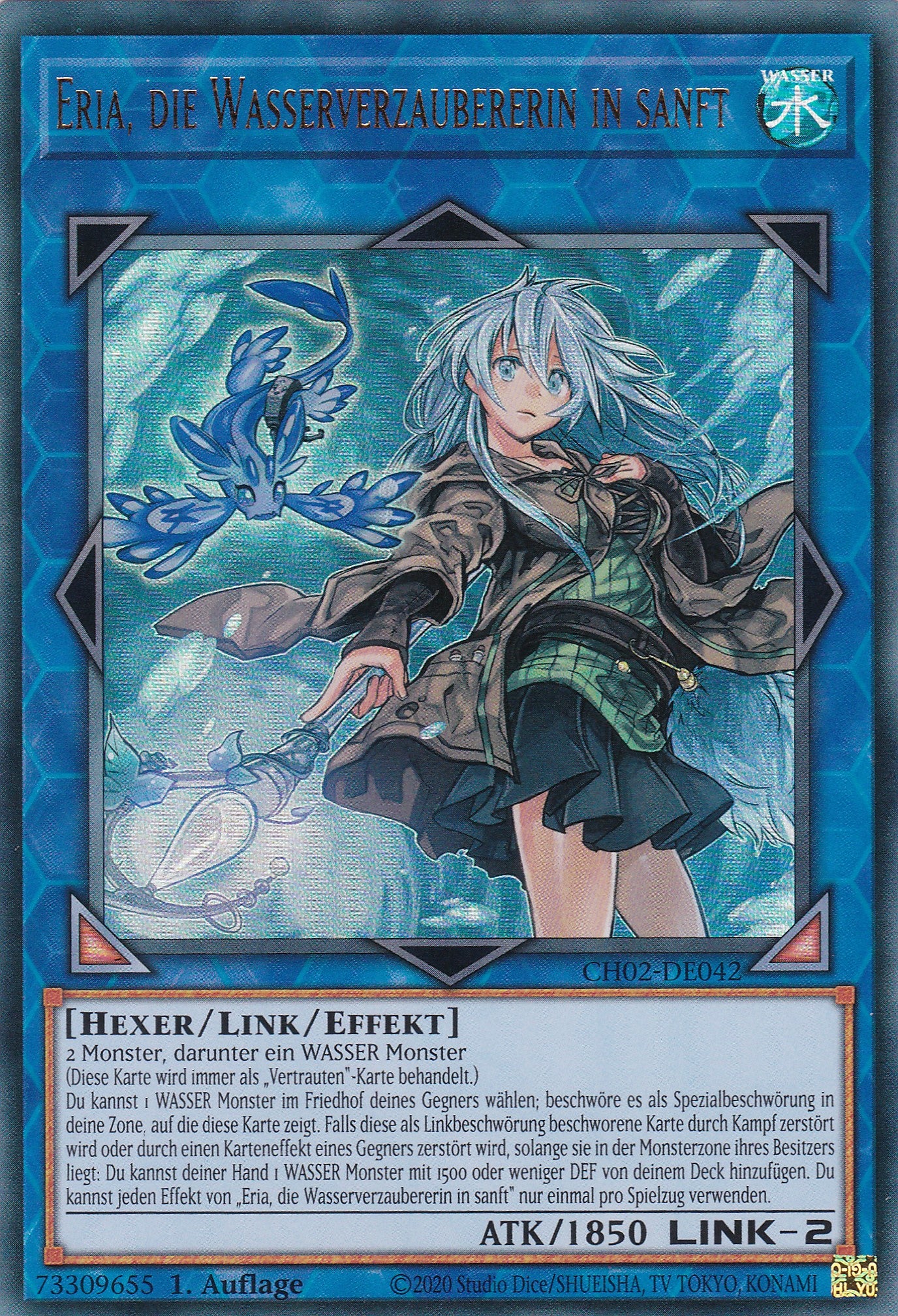 Eria, die Wasserverzaubererin in sanft - CH02-DE042 - Ultra Rare - Deutsch - 1. Auflage - Yugioh - The Chronicles Deck: Spirit Charmers