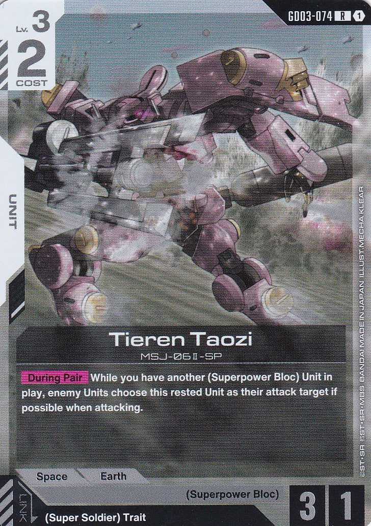 Tieren Taozi - GD03-074 - Rare - Englisch - GD03 - GUNDAM TCG