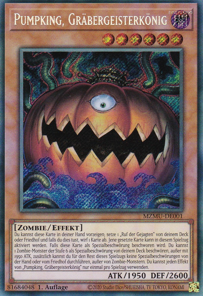 Pumpking, Gräbergeistkönig - MZMU-DE001 - Secret Rare - Deutsch - 1. Auflage - Maze of Muertos - Yu-Gi-Oh!