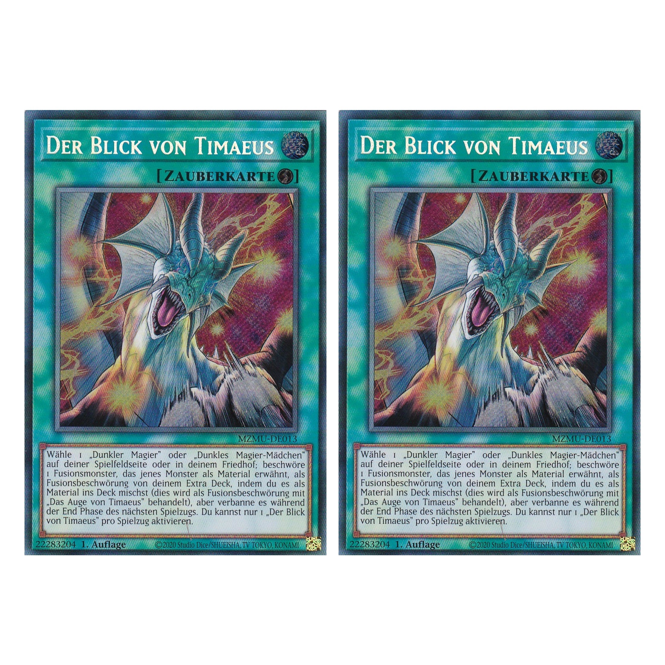 Der Blick von Timaeus - MZMU-DE013 - Secret Rare - Deutsch - 1. Auflage - Maze of Muertos - Duo Set (2 Stück) - Yu-Gi-Oh!