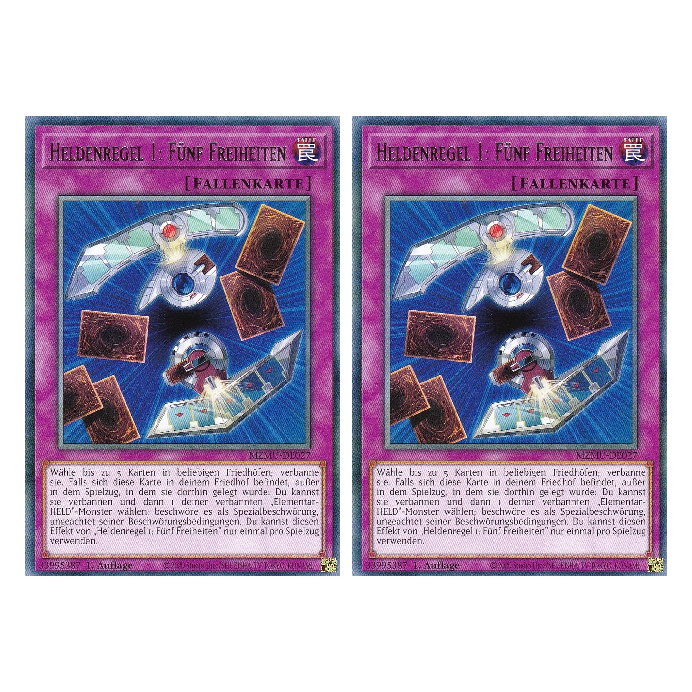Heldenregel 1: Fünf Freiheiten - MZMU-DE027 - Rare - Deutsch - 1. Auflage - Maze of Muertos - Duo Set (2 Stück) - Yu-Gi-Oh!
