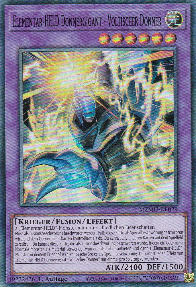 Elementar-HELD Donnergigant - MZMU-DE029 - Voltischer Donner - Deutsch - 1. Auflage - Maze of Muertos - Yu-Gi-Oh!