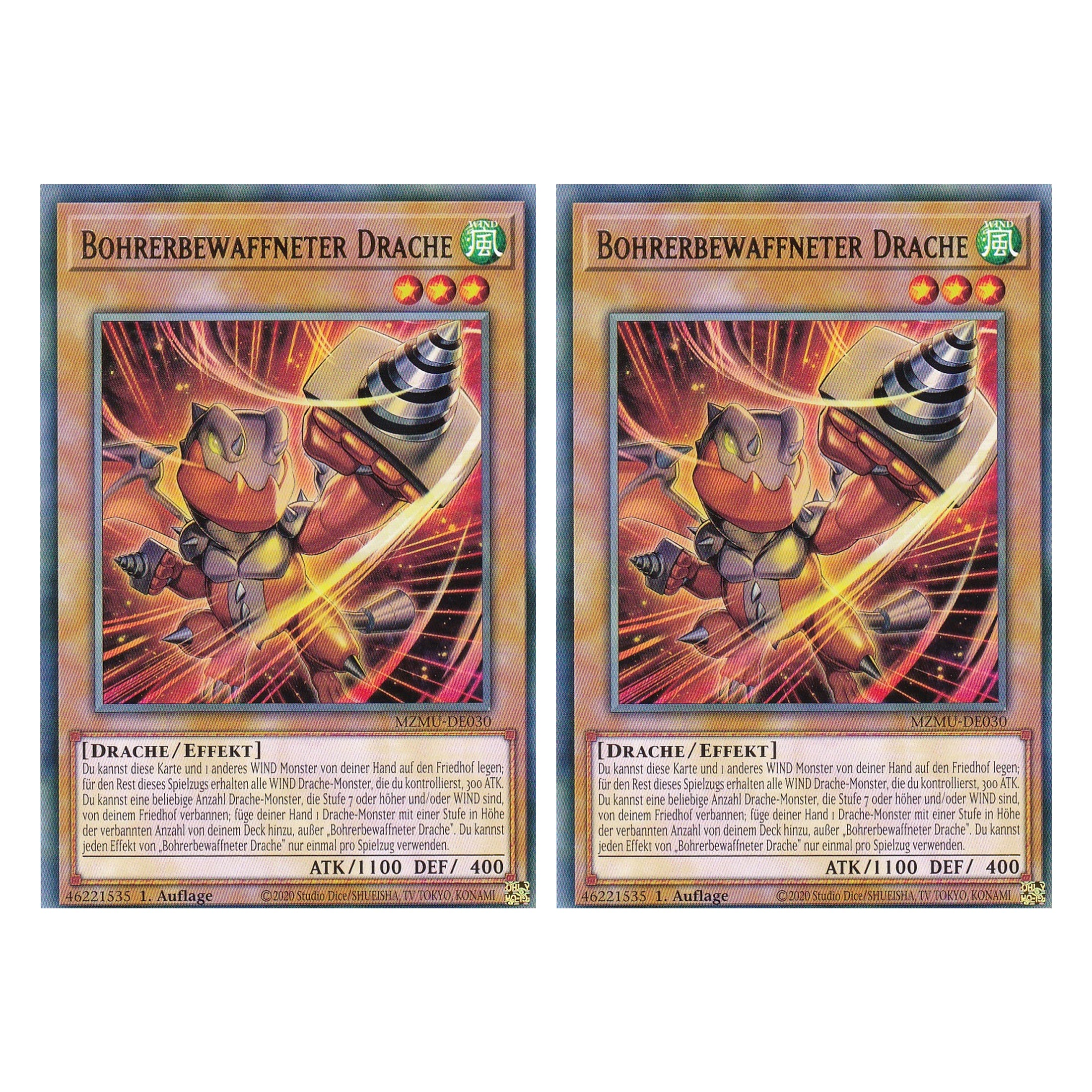 Bohrerbewaffneter Drache - MZMU-DE030 - Rare - Deutsch - 1. Auflage - Maze of Muertos - Duo Set (2 Stück) - Yu-Gi-Oh!