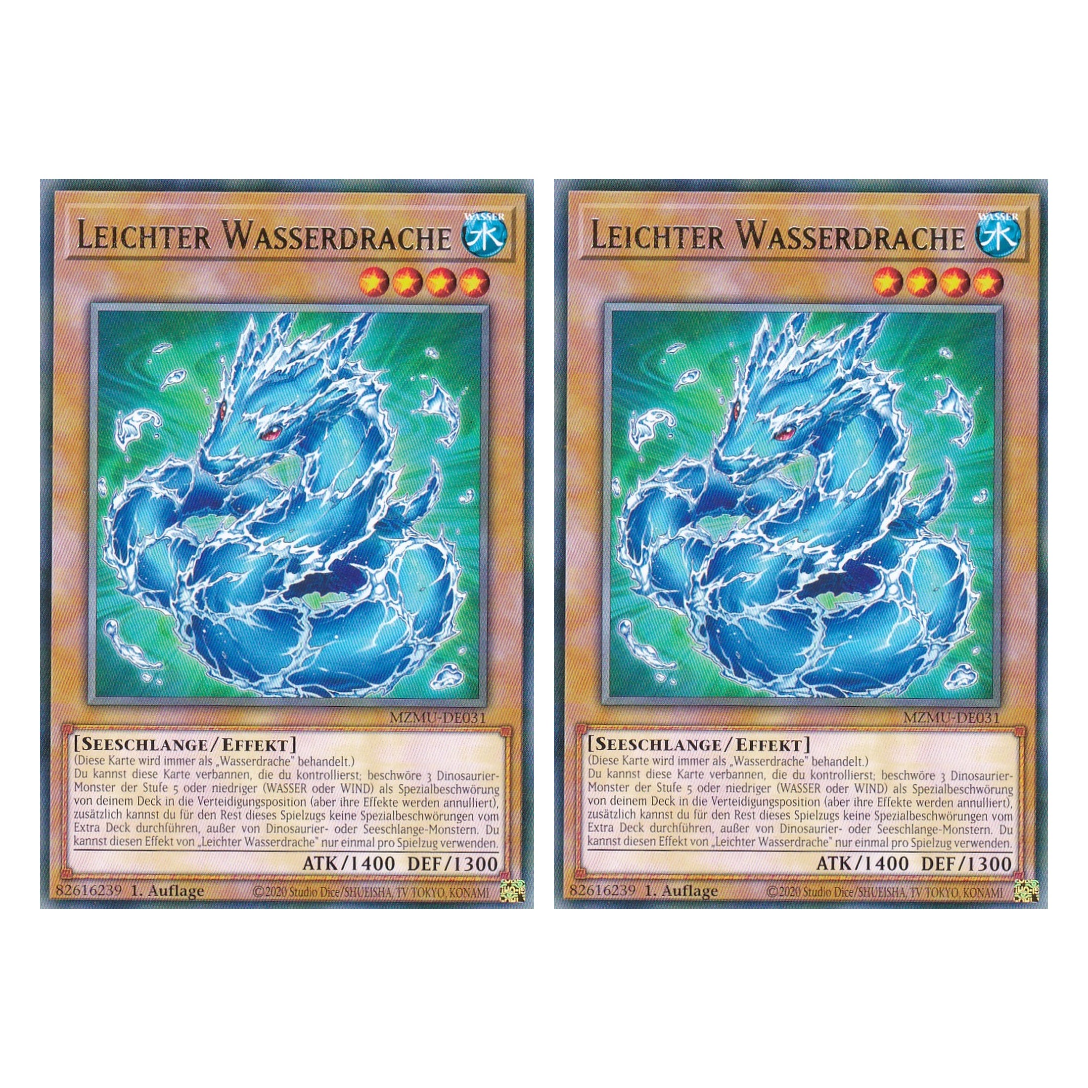 Leichter Wasserdrache - MZMU-DE031 - Rare - Deutsch - 1. Auflage - Maze of Muertos - Duo Set (2 Stück) - Yu-Gi-Oh!