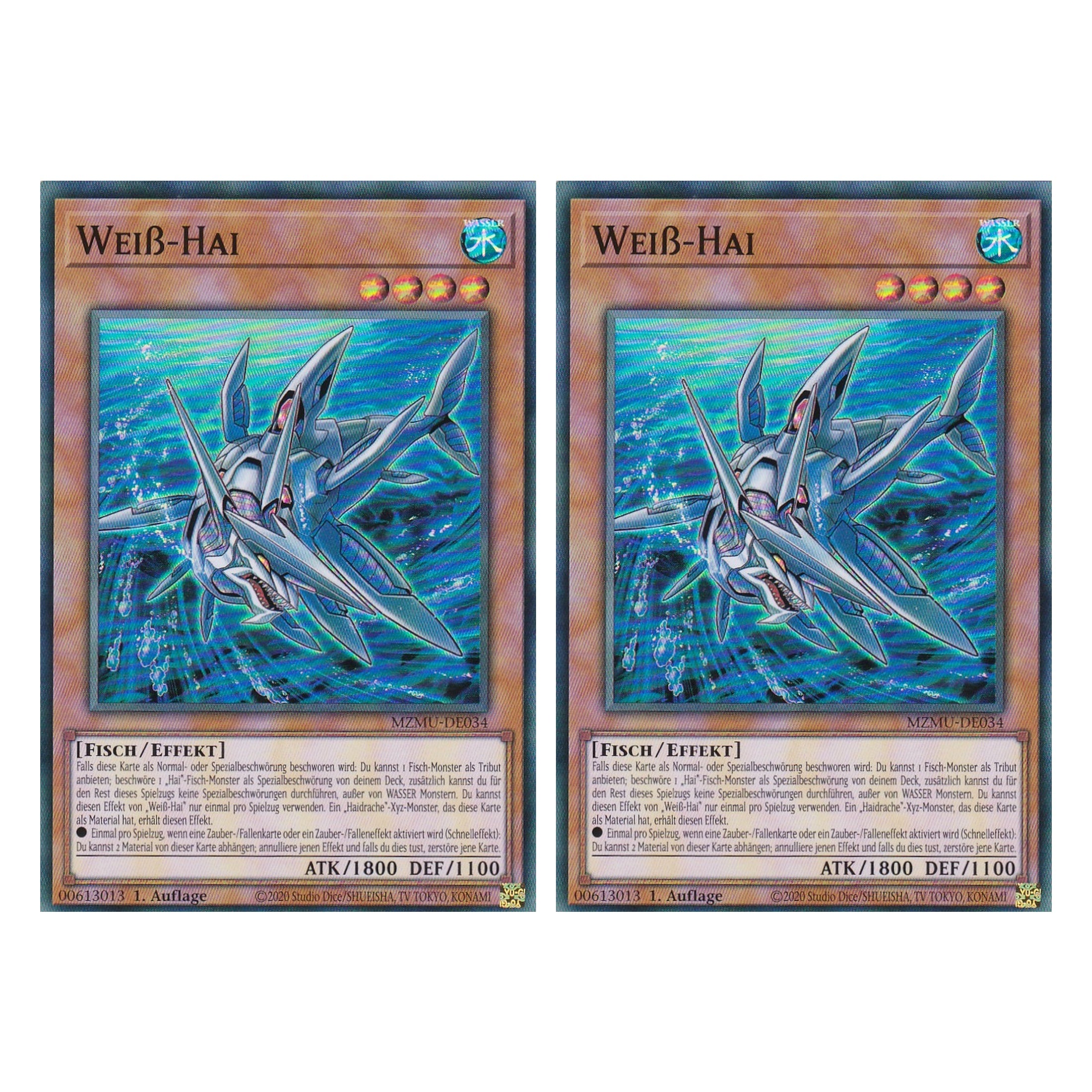Weiß-Hai - MZMU-DE034 - Super Rare - Deutsch - 1. Auflage - Maze of Muertos - Duo Set (2 Stück) - Yu-Gi-Oh!