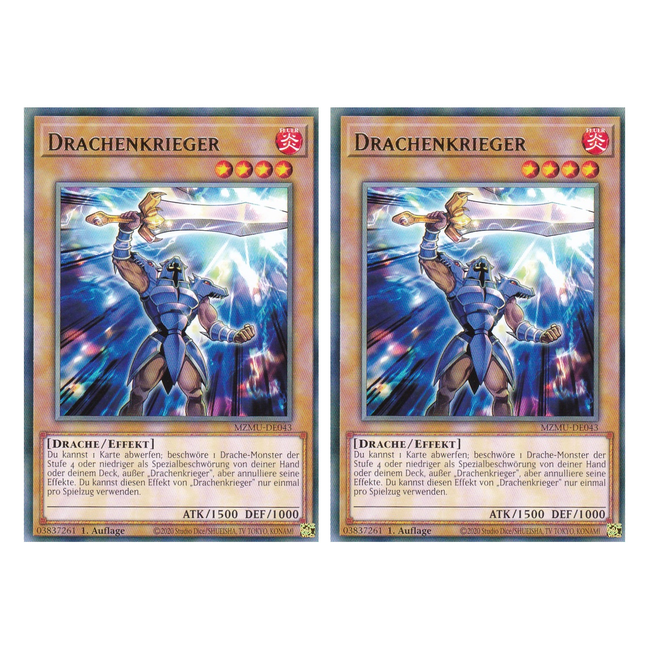 Drachenkrieger - MZMU-DE043 - Rare - Deutsch - 1. Auflage - Maze of Muertos - Duo Set (2 Stück) - Yu-Gi-Oh!