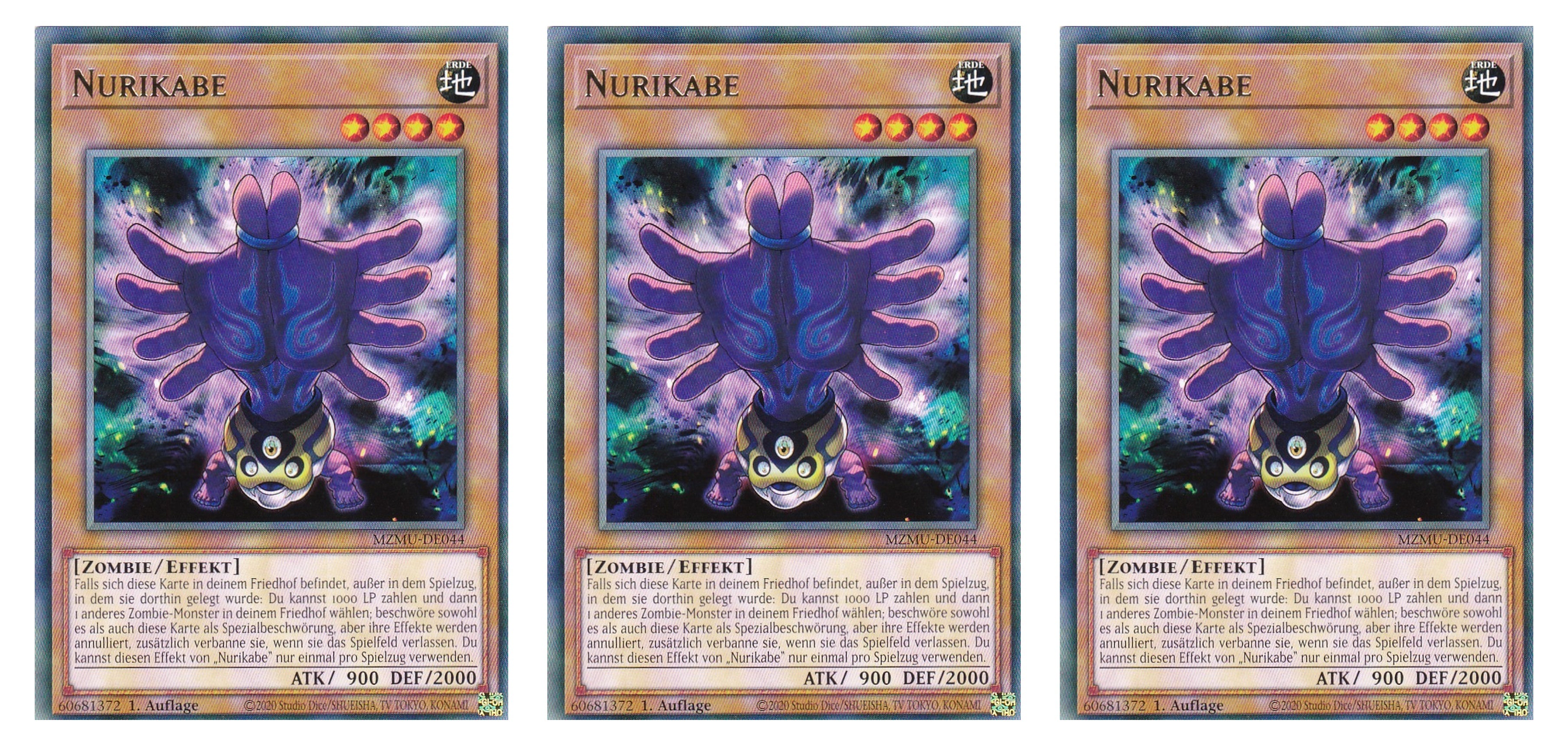 MZMU-DE044 - Nurikabe - Playset (3 Kopien) - Rare - Deutsch - 1. Auflage - Maze of Muertos - Yugioh - mit LMS Fieldcenter-Karte