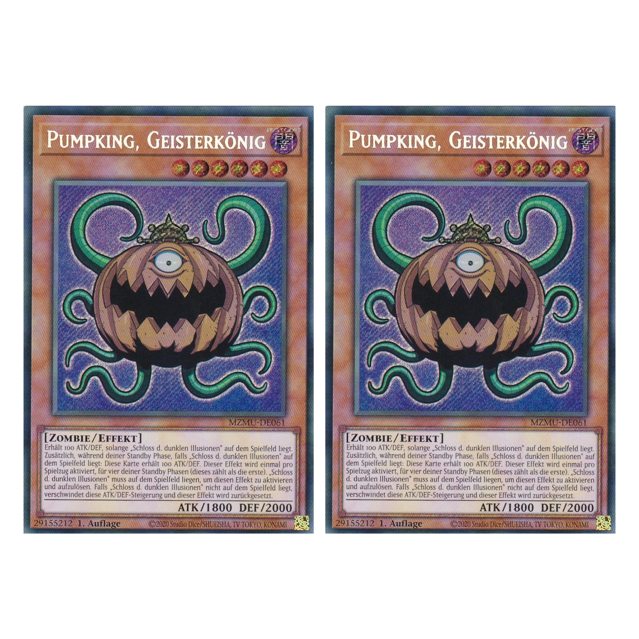 Pumpking, Geisterkönig - MZMU-DE061 - Secret Rare - Deutsch - 1. Auflage - Maze of Muertos - Duo Set (2 Stück) - Yu-Gi-Oh!