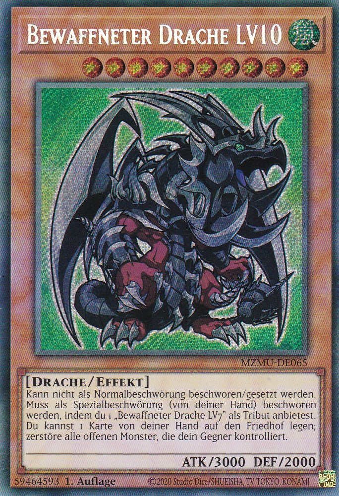 Bewaffneter Drache LV10 - MZMU-DE065 - Secret Rare - Deutsch - 1. Auflage - Maze of Muertos - Yu-Gi-Oh!
