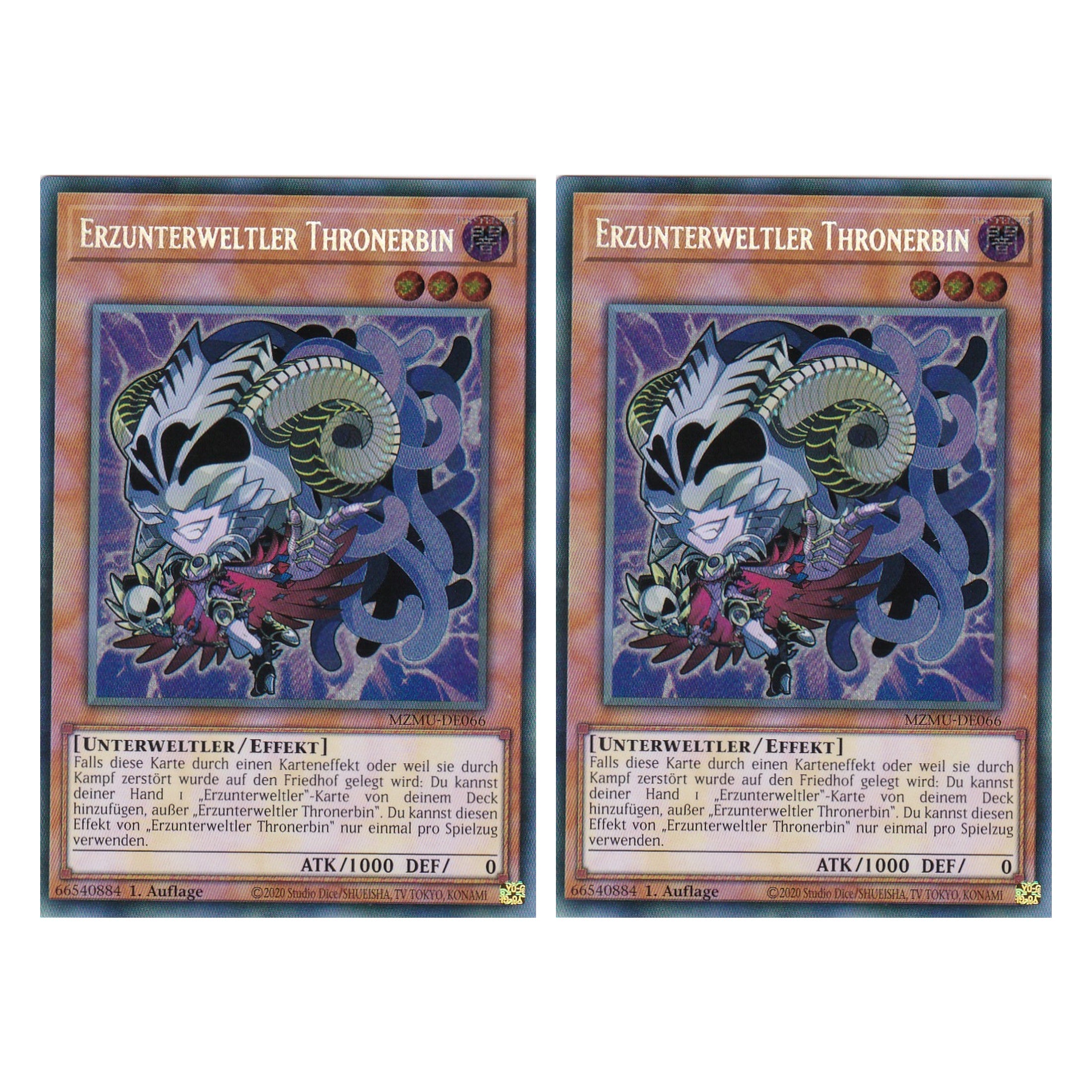 Erzunterweltler Thronerbin - MZMU-DE066 - Secret Rare - Deutsch - 1. Auflage - Maze of Muertos - Duo Set (2 Stück) - Yu-Gi-Oh!