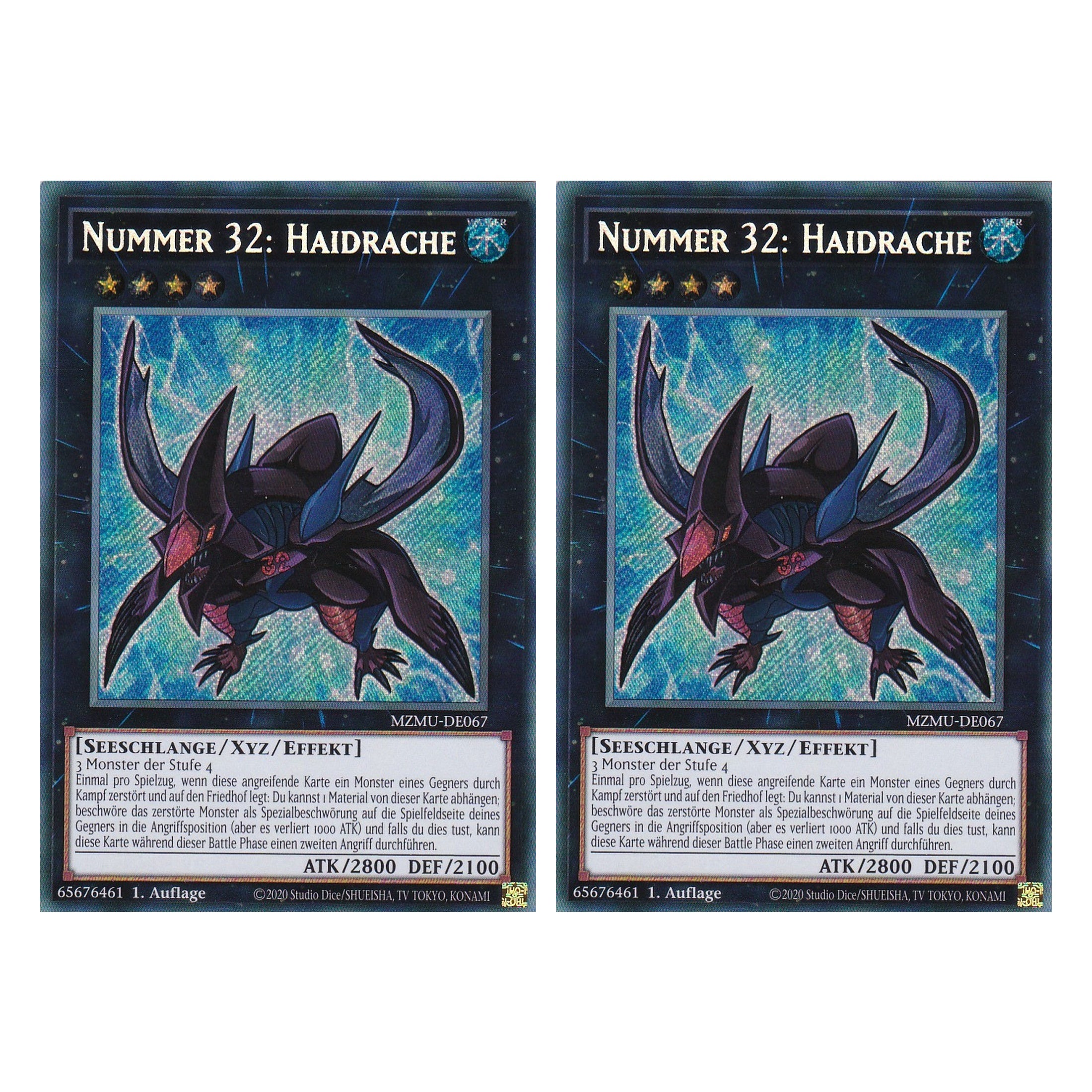 Nummer 32: Haidrache - MZMU-DE067 - Secret Rare - Deutsch - 1. Auflage - Maze of Muertos - Duo Set (2 Stück) - Yu-Gi-Oh!