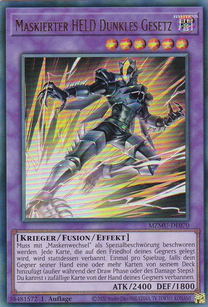 Maskierter HELD Dunkles Gesetzt - MZMU-DE070 - Ultra Rare - Deutsch - 1. Auflage - Maze of Muertos - Yu-Gi-Oh!
