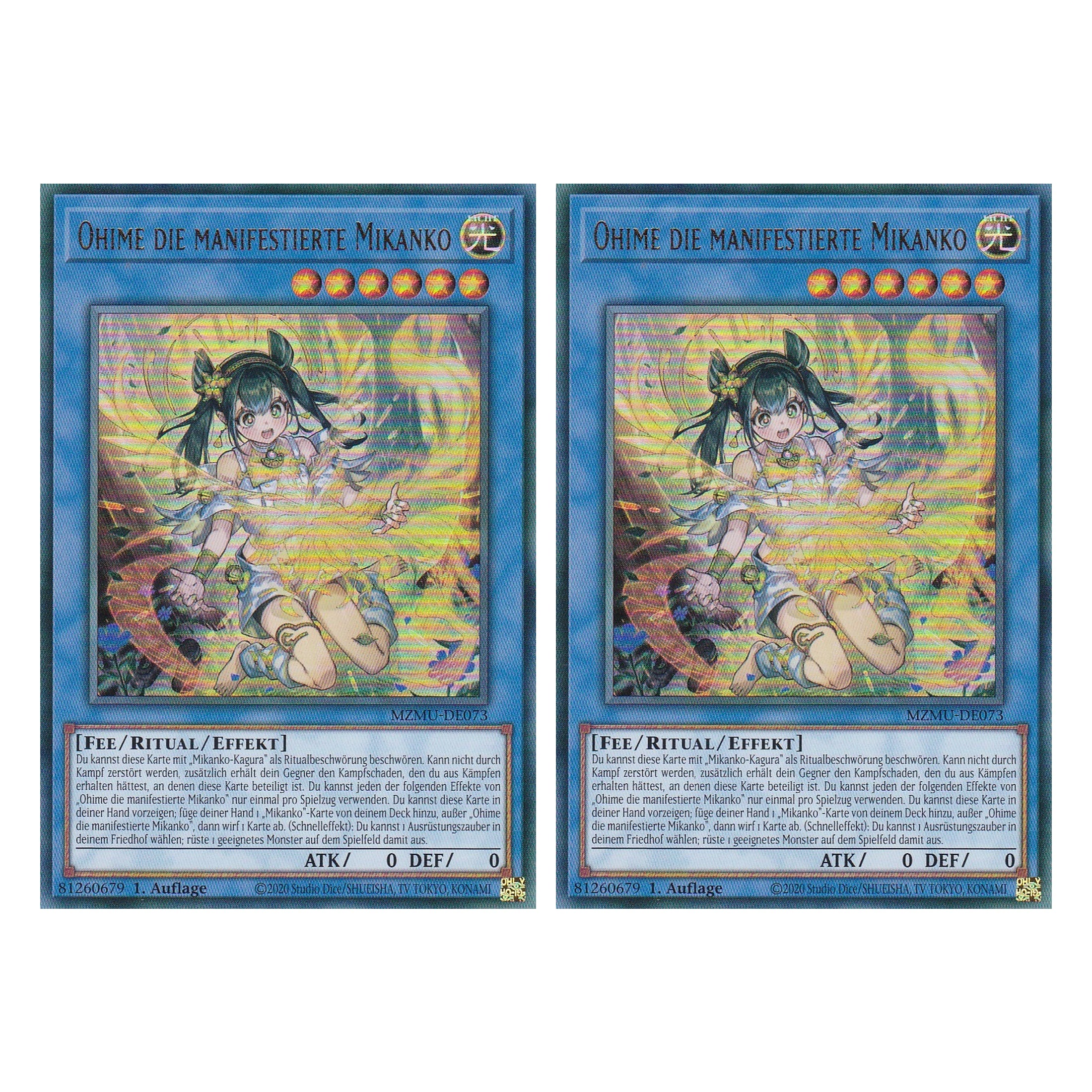 Ohime die Manifestierte Mikanko - MZMU-DE073 - Ultra Rare - Deutsch - 1. Auflage - Maze of Muertos - Duo Set (2 Stück) - Yu-Gi-Oh!