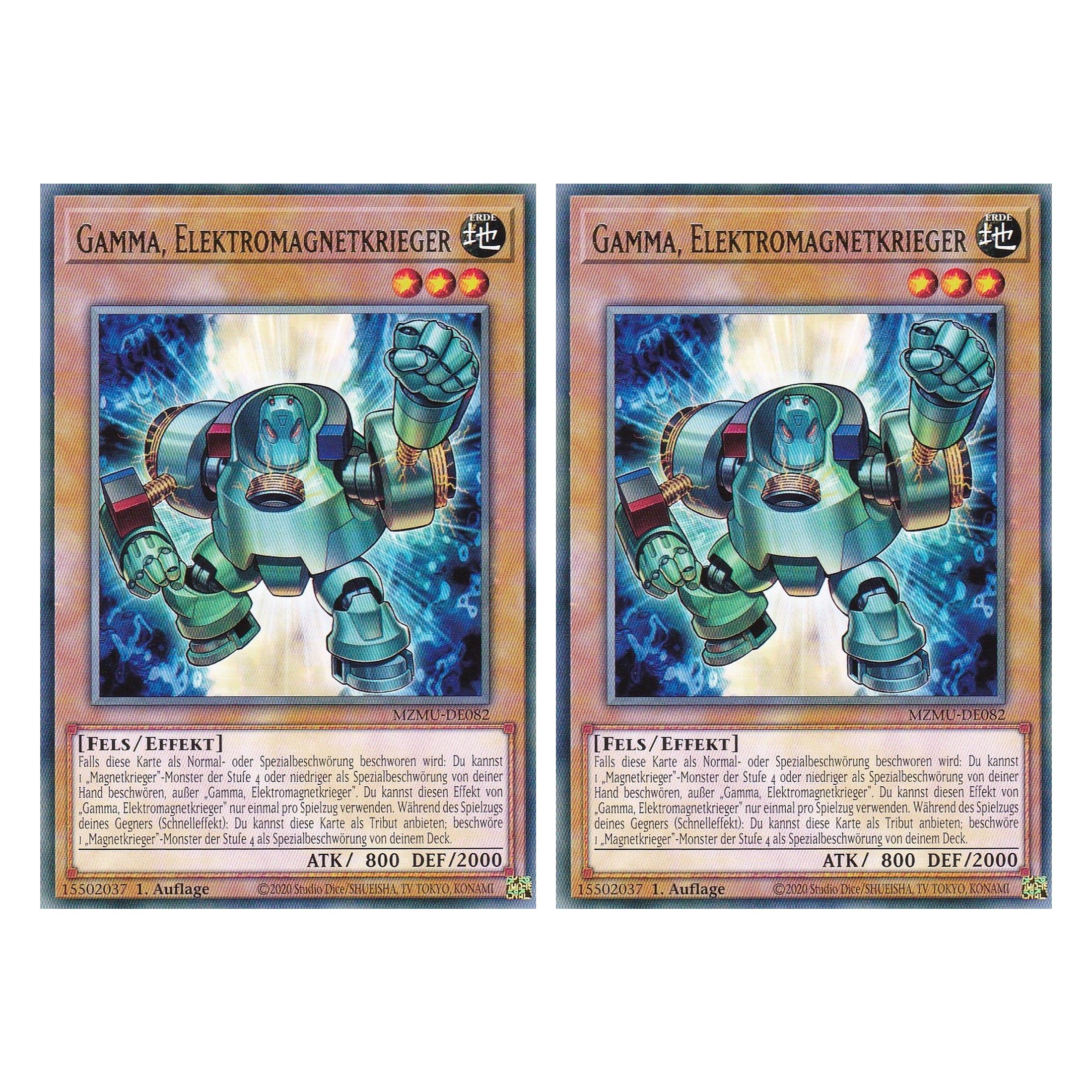 Gamma, Elektromagnetkrieger - MZMU-DE082 - Rare - Deutsch - 1. Auflage - Maze of Muertos - Duo Set (2 Stück) - Yu-Gi-Oh!