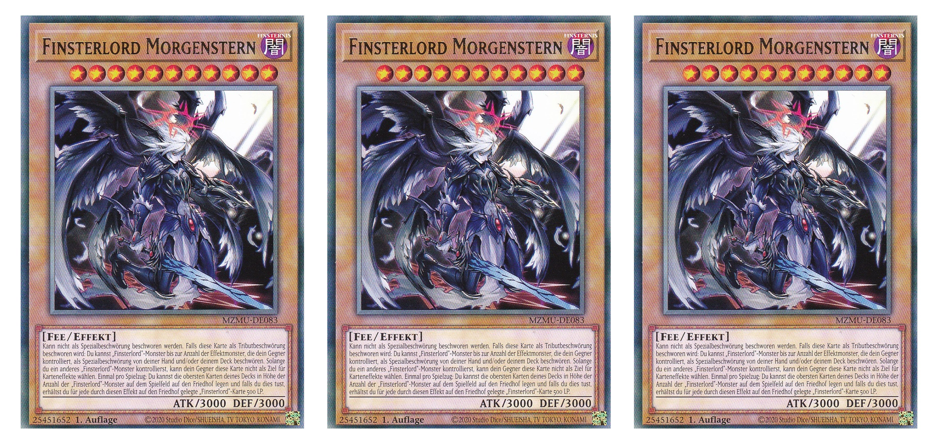 MZMU-DE083 - Frinsterlord Morgenstern - Playset (3 Kopien) - Rare - Deutsch - 1. Auflage - Maze of Muertos - Yugioh - mit LMS Fieldcenter-Karte