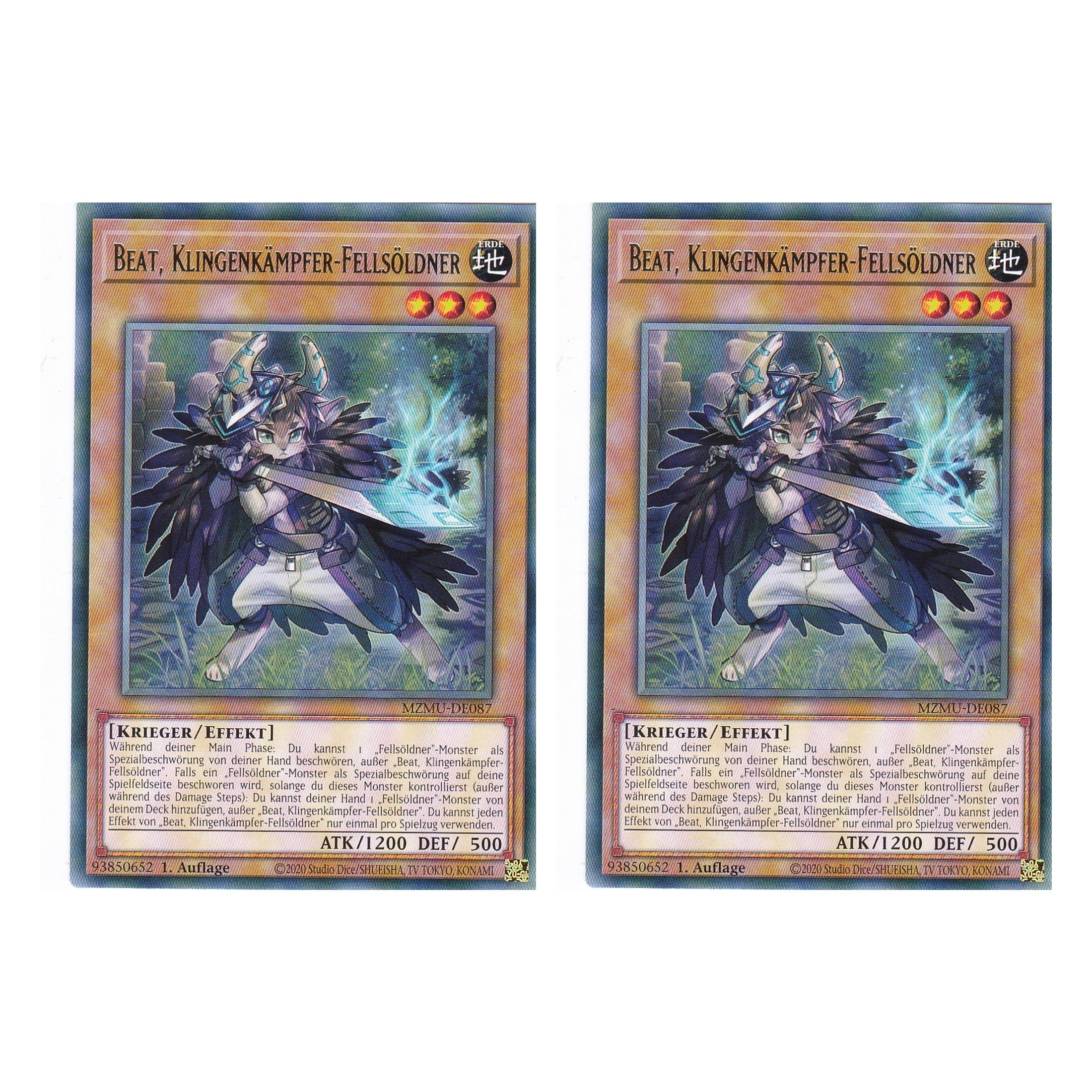 Beat, Klingenkämpfer-Fellsöldner - MZMU-DE087 - Rare - Deutsch - 1. Auflage - Maze of Muertos - Duo Set (2 Stück) - Yu-Gi-Oh!