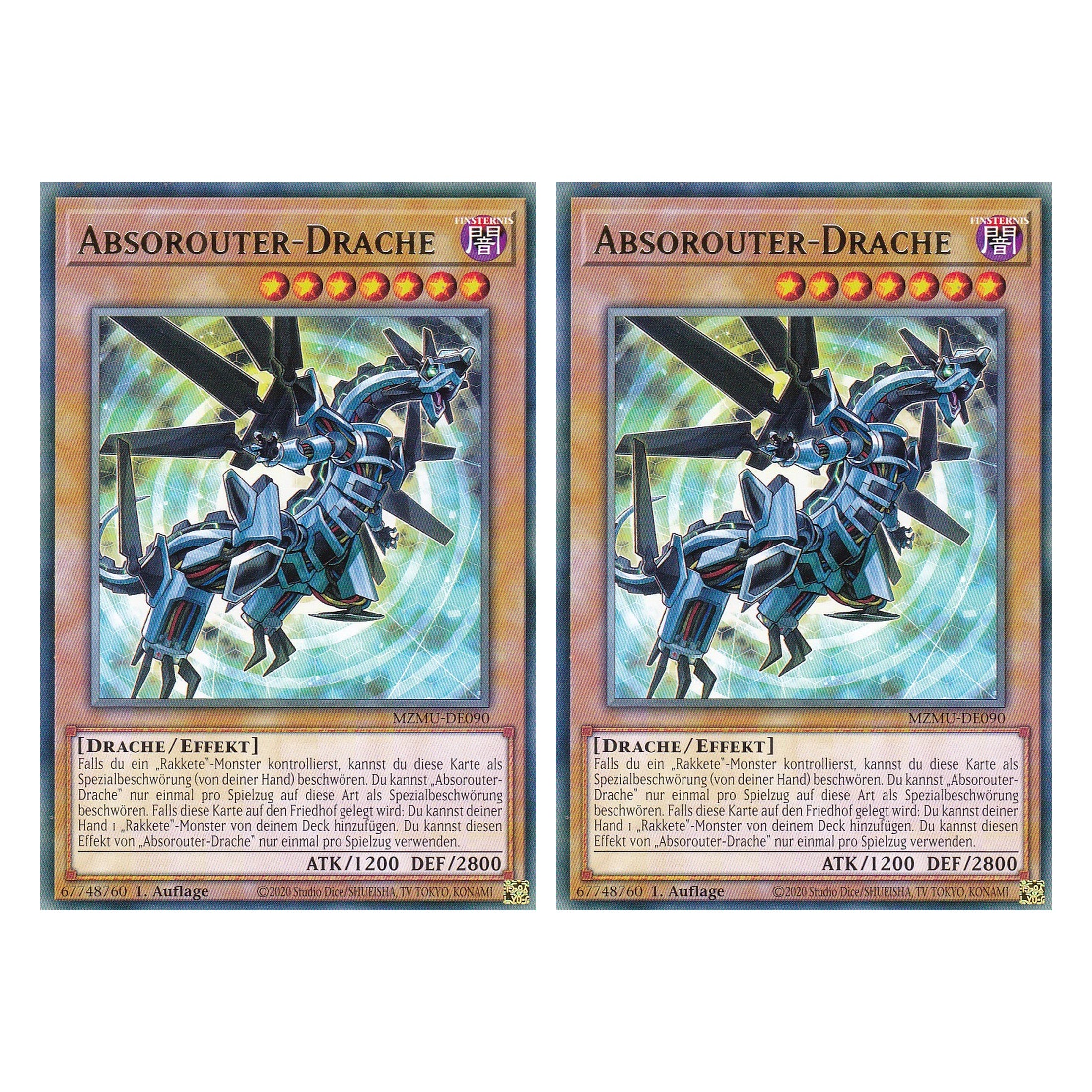 Absorouter-Drache - MZMU-DE090 - Rare - Deutsch - 1. Auflage - Maze of Muertos - Duo Set (2 Stück) - Yu-Gi-Oh!