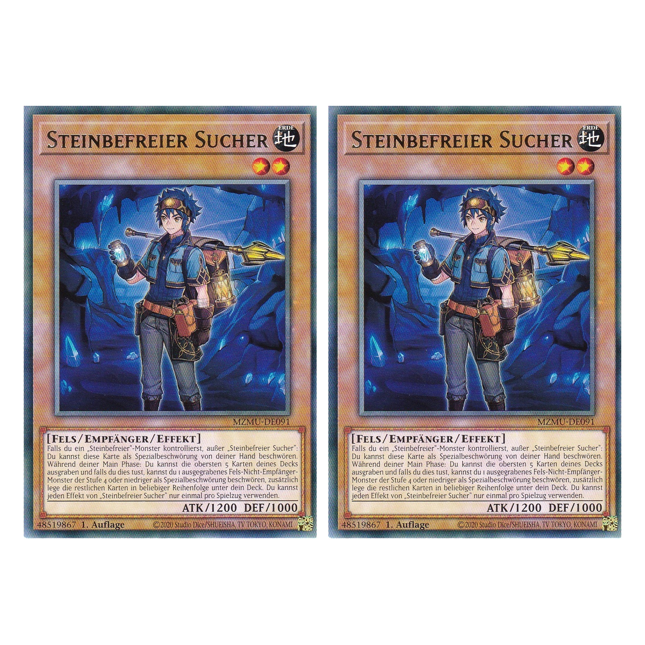 Steinbefreier Sucher - MZMU-DE091 - Rare - Deutsch - 1. Auflage - Maze of Muertos - Duo Set (2 Stück) - Yu-Gi-Oh!