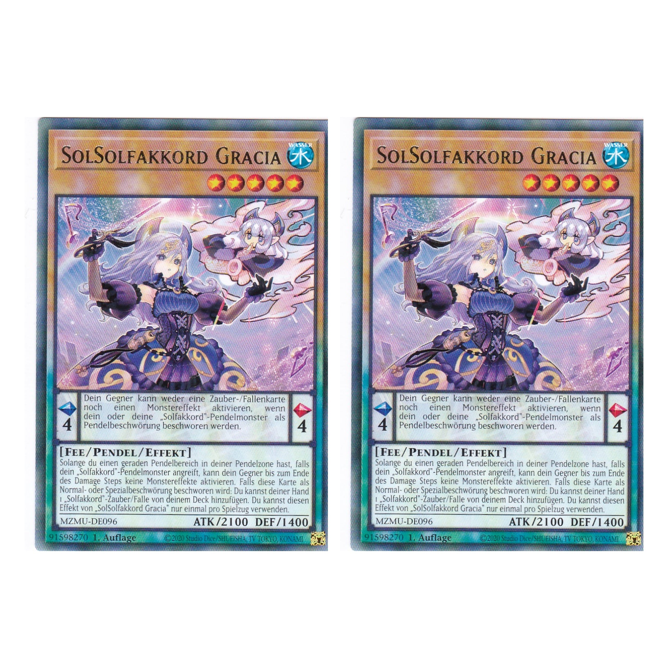 SolSolfakkord Gracia - MZMU-DE096 - Rare - Deutsch - 1. Auflage - Maze of Muertos - Duo Set (2 Stück) - Yu-Gi-Oh!