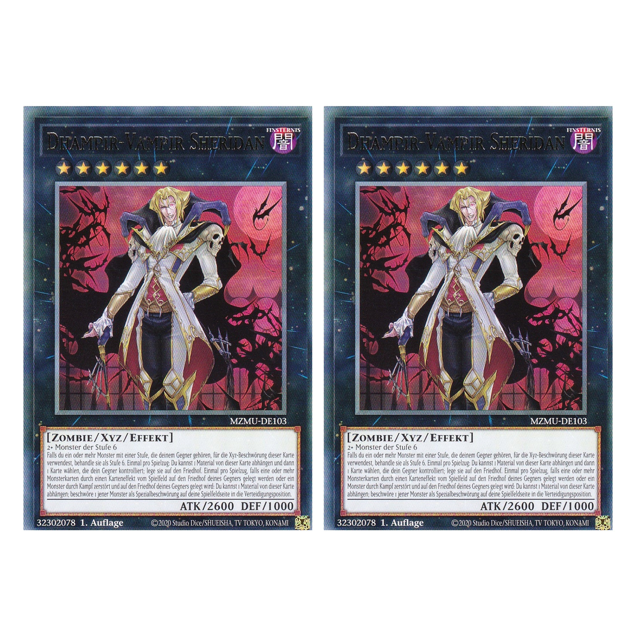 Dhampir-Vampir Sheridan - MZMU-DE103 - Rare - Deutsch - 1. Auflage - Maze of Muertos - Duo Set (2 Stück) - Yu-Gi-Oh!