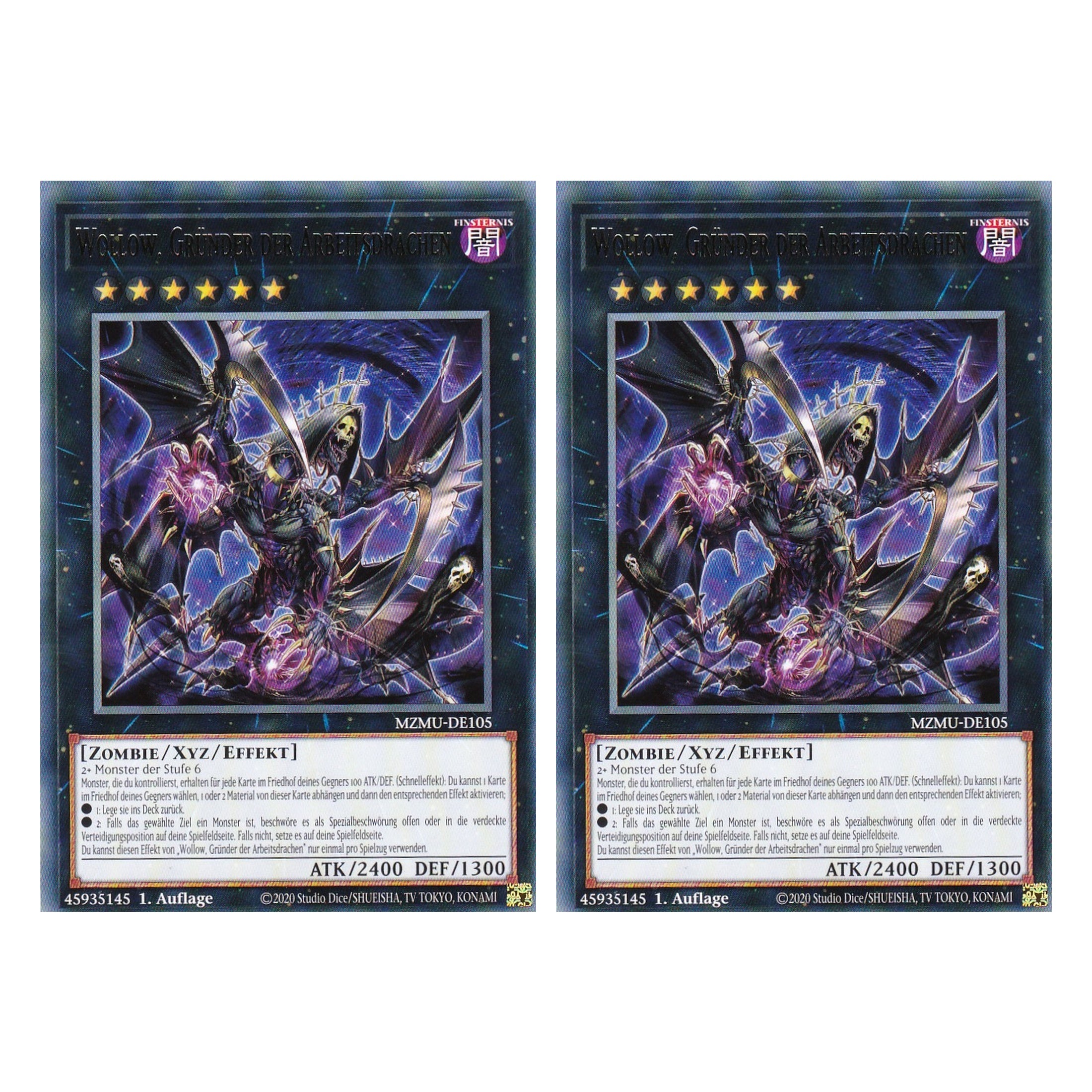 Wollow, Gründer der Arbeitsdrachen - MZMU-DE105 - Rare - Deutsch - 1. Auflage - Maze of Muertos - Duo Set (2 Stück) - Yu-Gi-Oh!