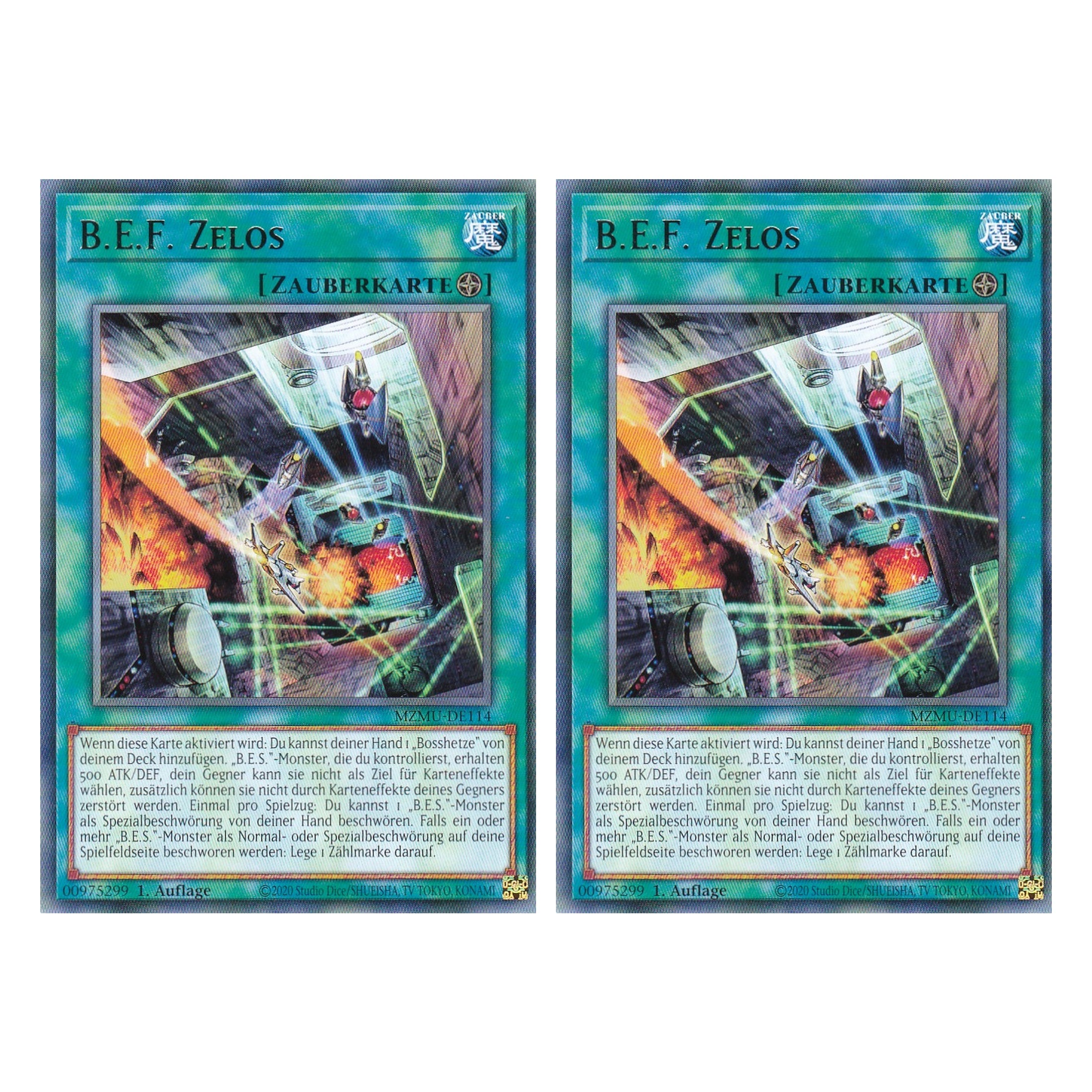 B. E. F. Zelos - MZMU-DE114 - Rare - Deutsch - 1. Auflage - Maze of Muertos - Duo Set (2 Stück) - Yu-Gi-Oh!