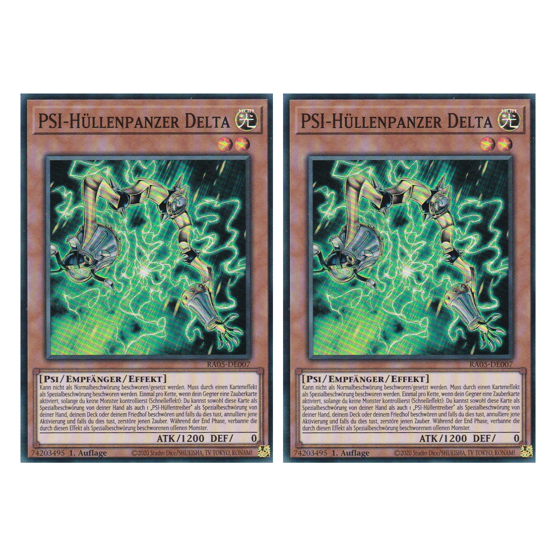 PSI-Hüllenpanzer Delta - RA05-DE007 - Super Rare - Deutsch - Rarity Collection 5 - Yugioh - Duo Set (2 Stück)