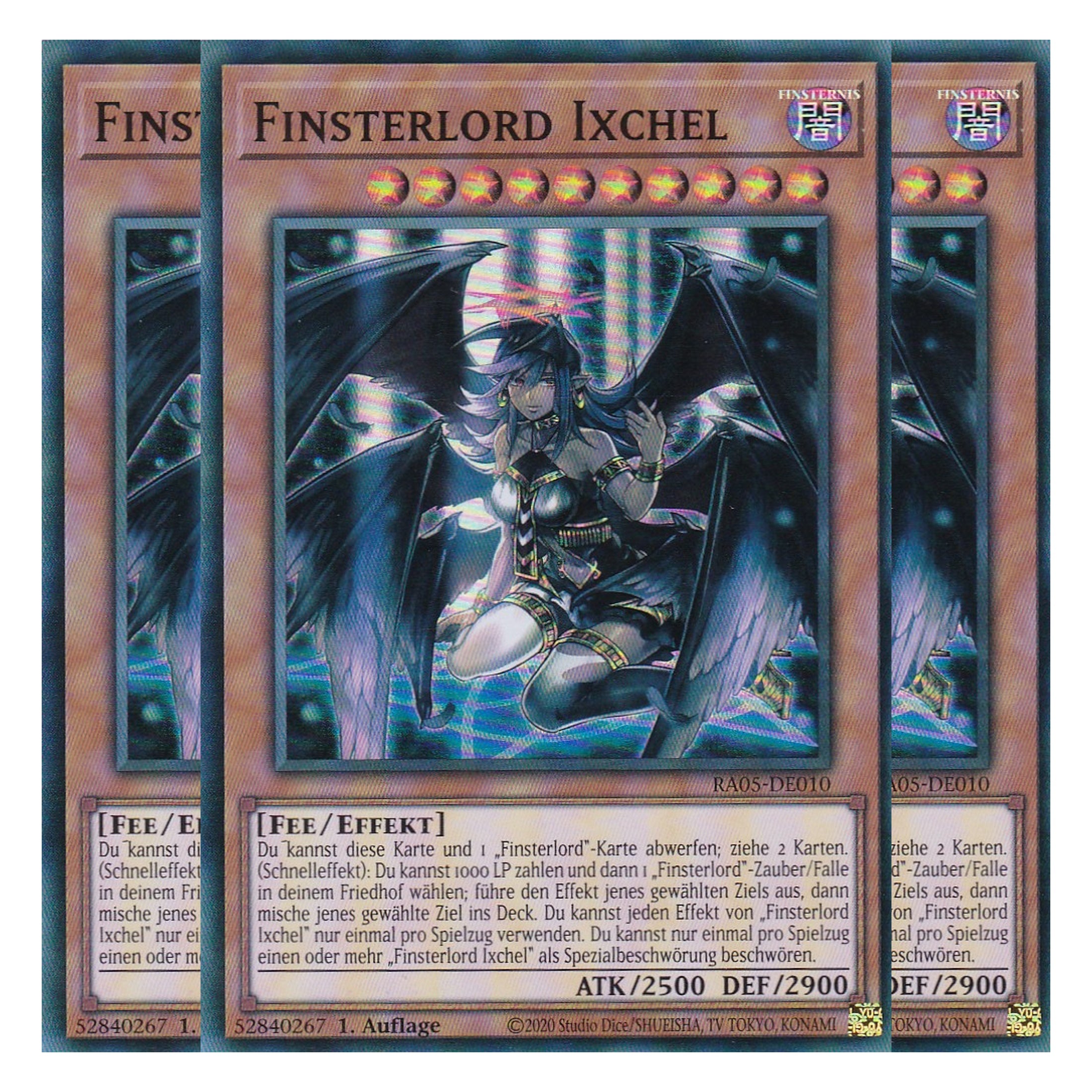 Finsterlord Ixchel - RA05-DE010 - Super Rare - Deutsch - Rarity Collection 5 - Yugioh - Playset (3 Kopien)