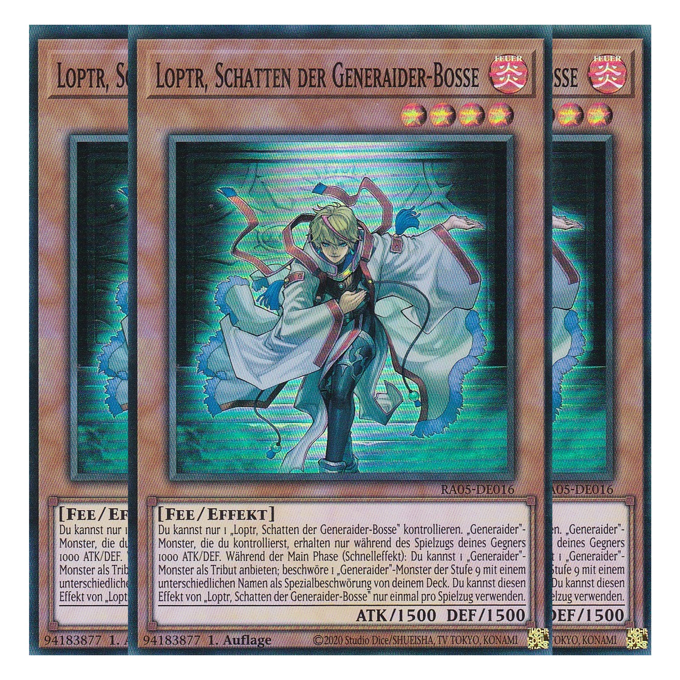 Loptr, Schatten der Generaider-Bosse - RA05-DE016 - Super Rare - Deutsch - Rarity Collection 5 - Yugioh - Playset (3 Kopien)