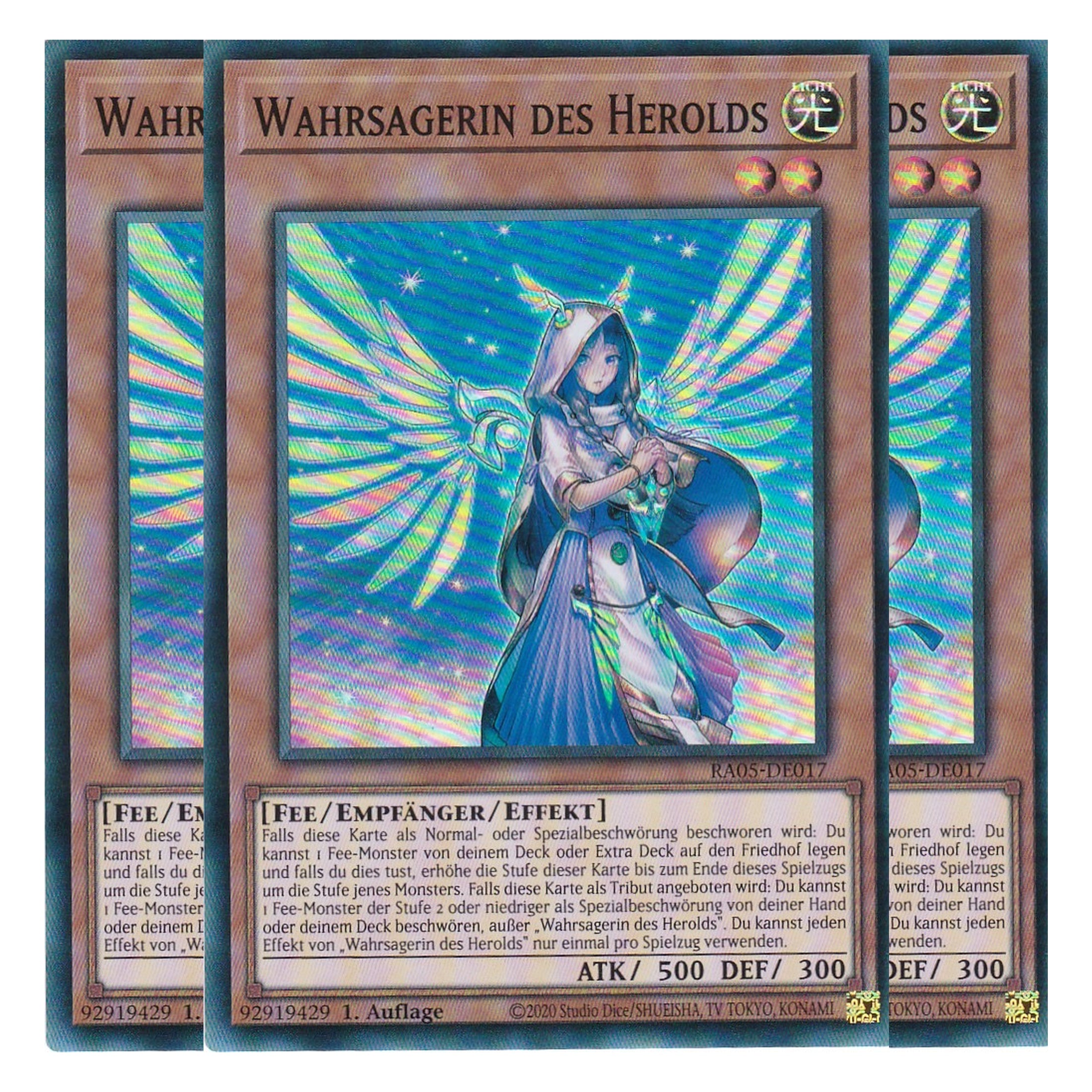 Wahrsagerin des Herolds - RA05-DE017 - Super Rare - Deutsch - Rarity Collection 5 - Yugioh - Playset (3 Kopien)