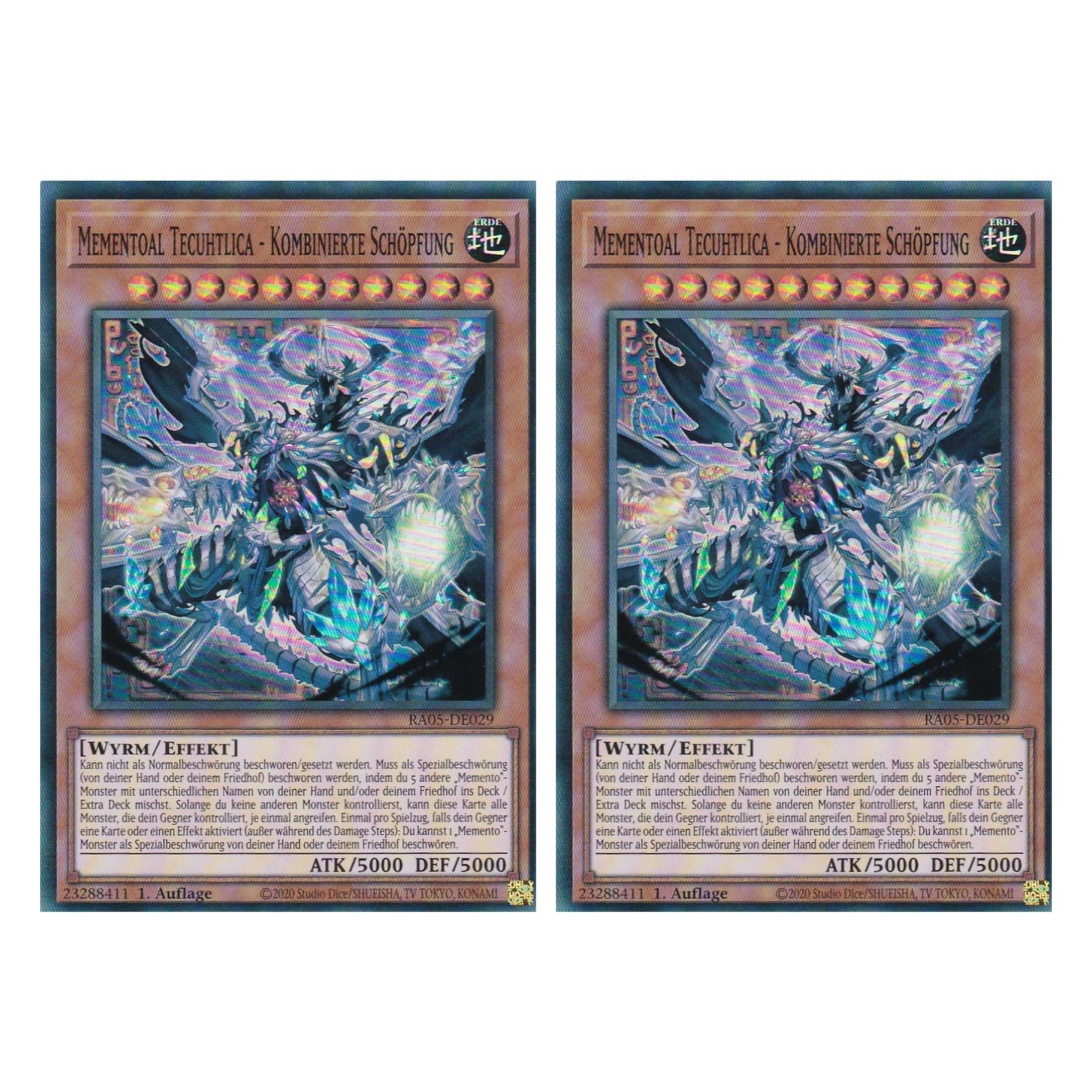 Mementoal Tecuhtlica - Kombinierte Schöpfung - RA05-DE029 - Super Rare - Deutsch - Rarity Collection 5 - Yugioh - Duo Set (2 Stück)