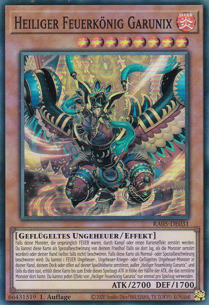 Heiliger Feuerkönig Garunix - RA05-DE031 - Super Rare - Deutsch - Rarity Collection 5 - Yugioh