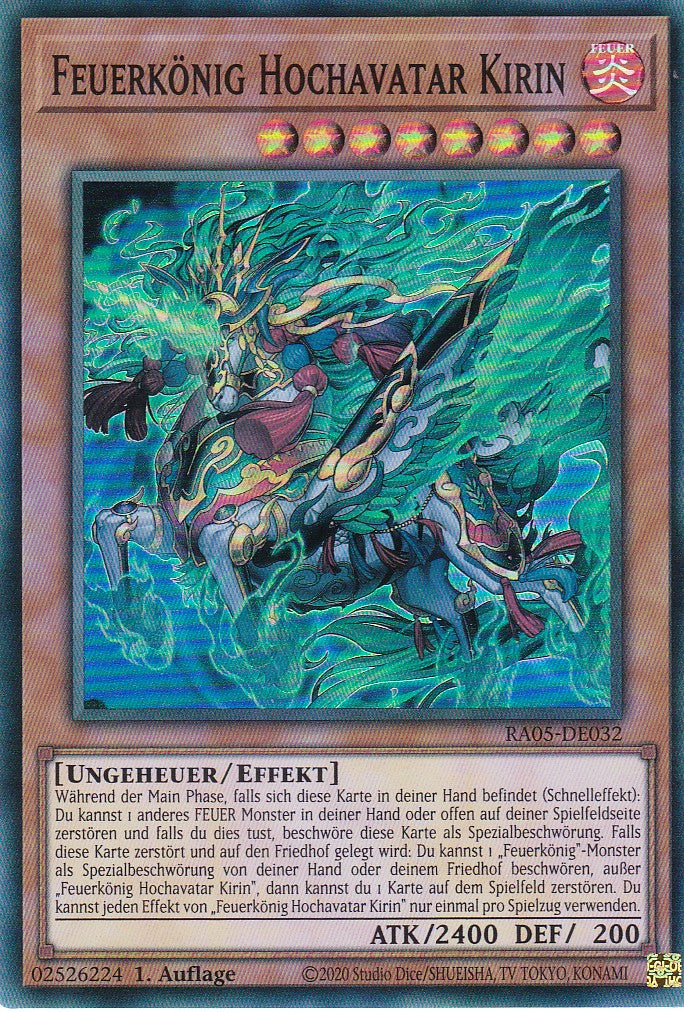 Feuerkönig Hochavatar Kirin - RA05-DE032 - Super Rare - Deutsch - Rarity Collection 5 - Yugioh