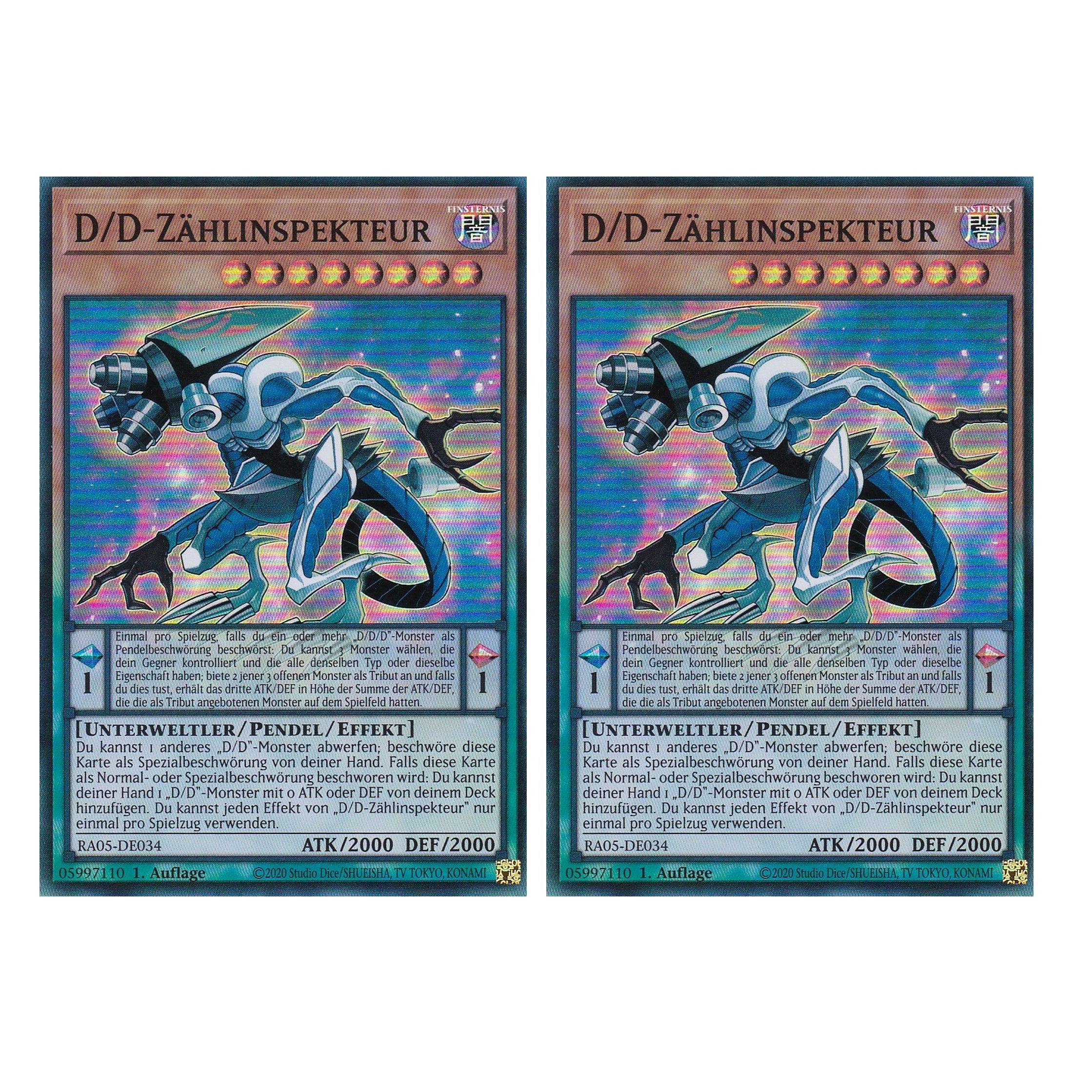 D/D-Zählinspekteur - RA05-DE034 - Super Rare - Deutsch - Rarity Collection 5 - Yugioh - Duo Set (2 Stück)