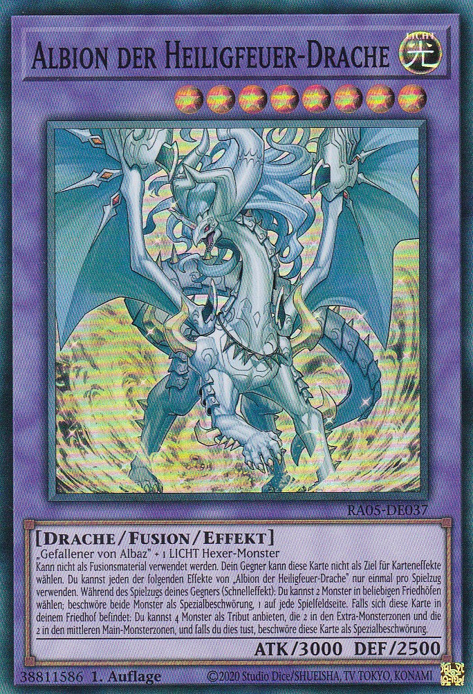 Albion der Heiligfeuer-Drache - RA05-DE037 - Super Rare - Deutsch - Rarity Collection 5 - Yugioh
