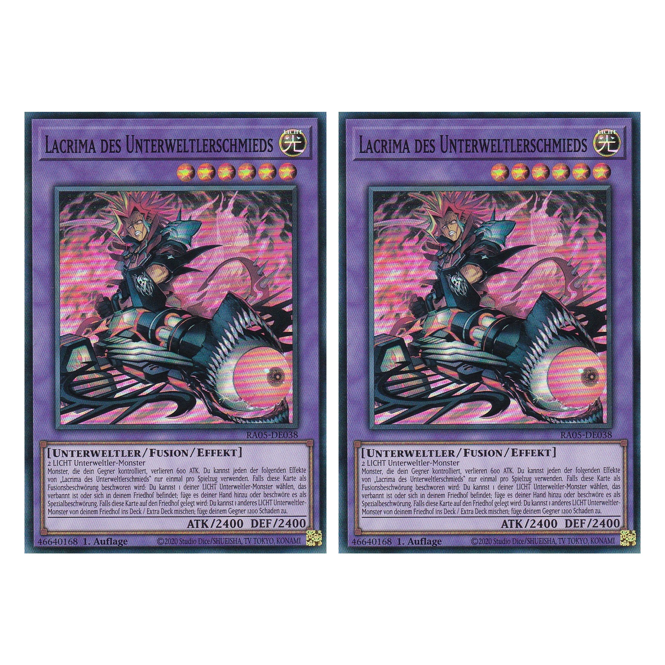 Lacrima des Unterweltlerschmieds - RA05-DE038 - Super Rare - Deutsch - Rarity Collection 5 - Yugioh - Duo Set (2 Stück)