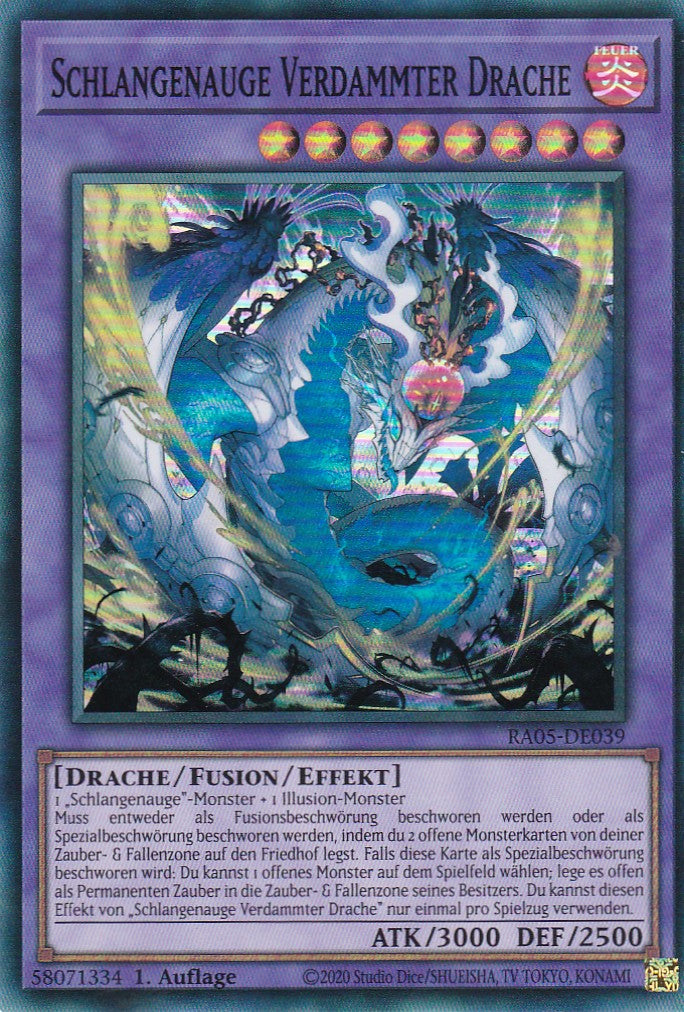 Schlangenauge Verdammter Drache - RA05-DE039 - Super Rare - Deutsch - Rarity Collection 5 - Yugioh