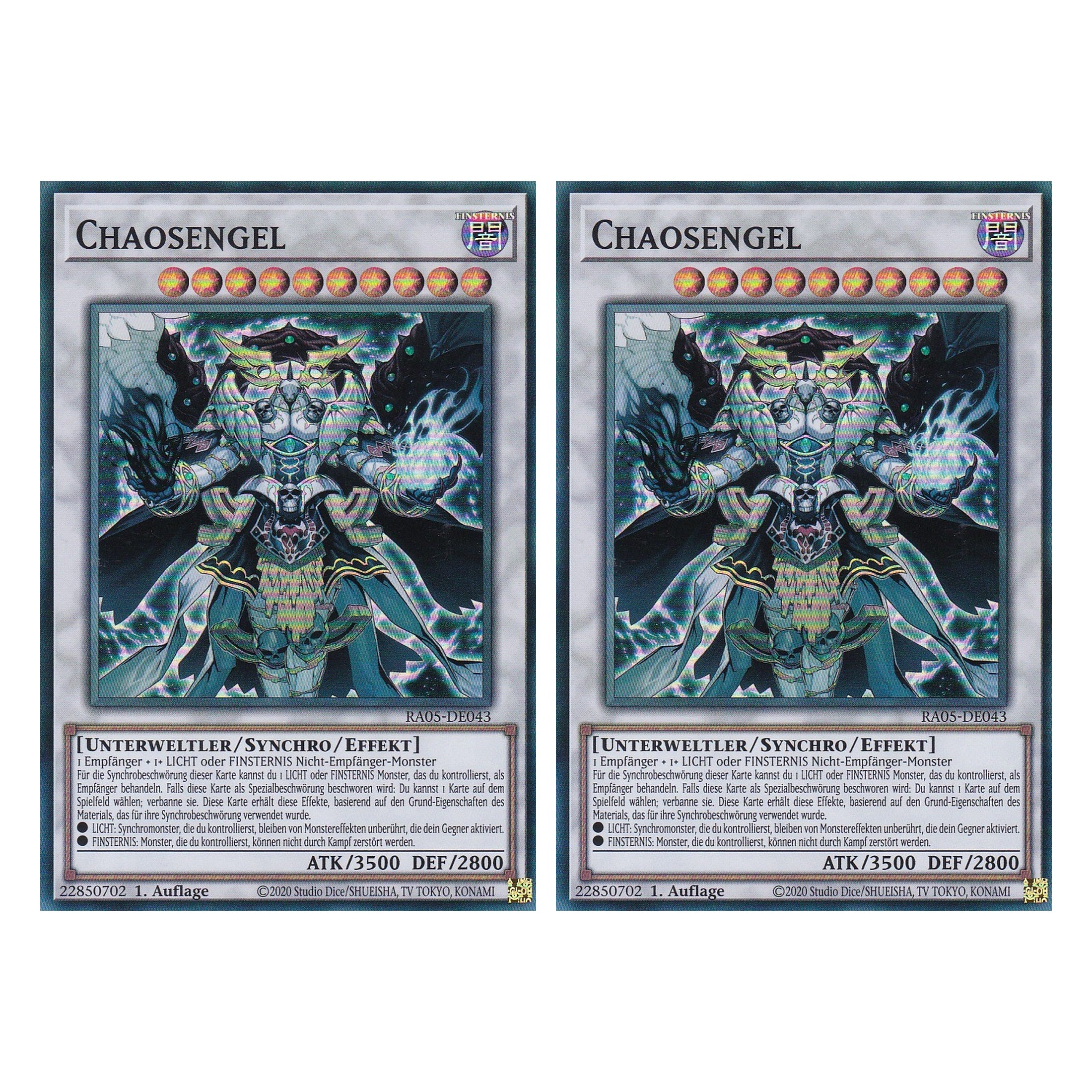 Chaosengel - RA05-DE043 - Super Rare - Deutsch - Rarity Collection 5 - Yugioh - Duo Set (2 Stück)