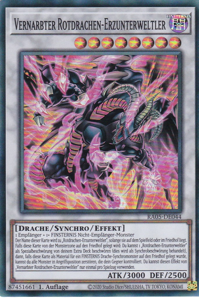Vernarbter Rotdrachen-Erzunterweltler - RA05-DE044 - Super Rare - Deutsch - Rarity Collection 5 - Yugioh
