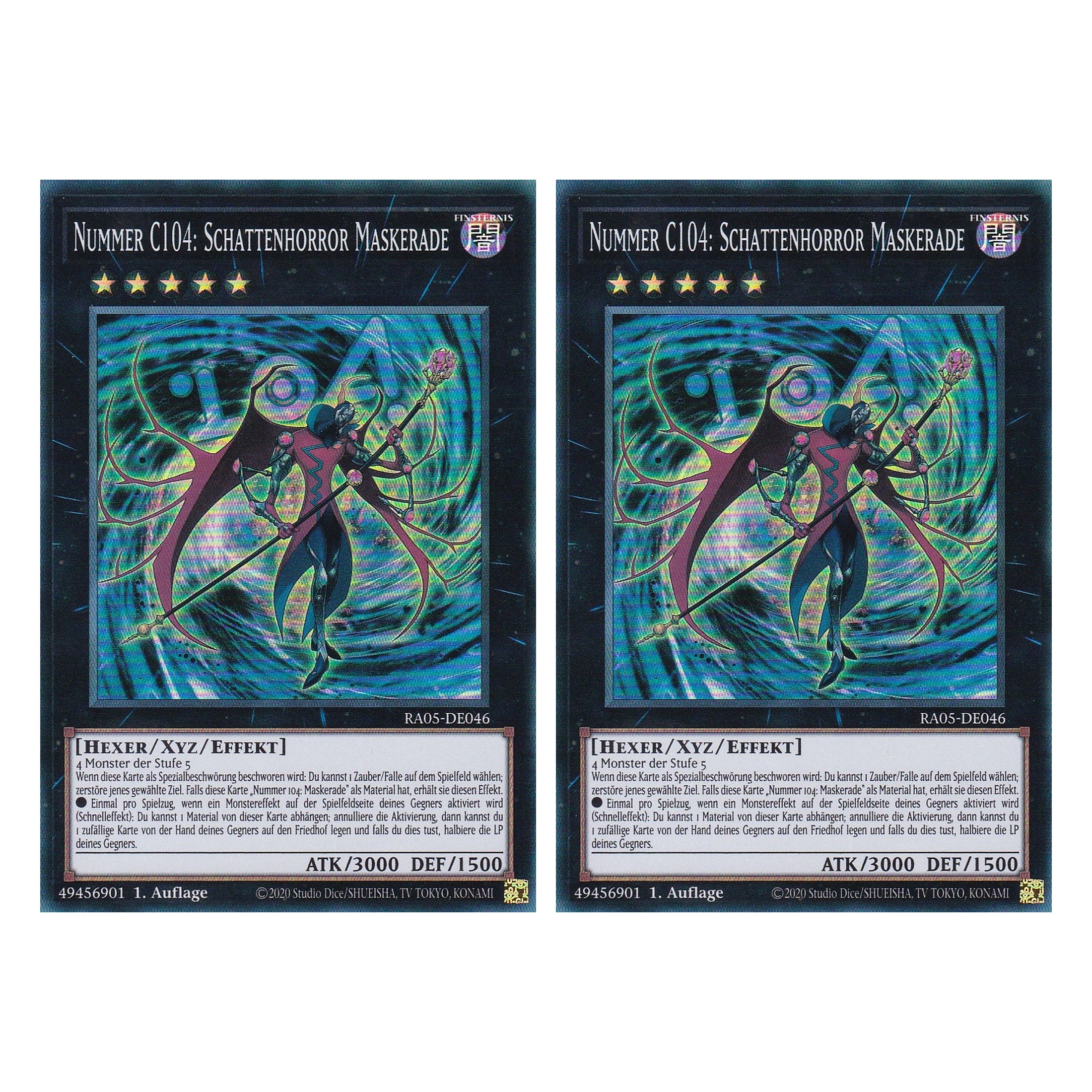 Nummer C104: Schattenhorror Maskerade - RA05-DE046 - Super Rare - Deutsch - Rarity Collection 5 - Yugioh - Duo Set (2 Stück)