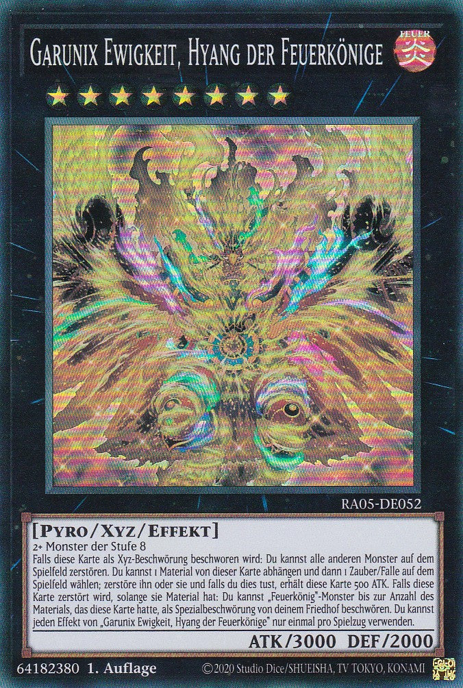 Garunix Ewigkeit, Hyang der Feuerkönige - RA05-DE052 - Super Rare - Deutsch - Rarity Collection 5 - Yugioh