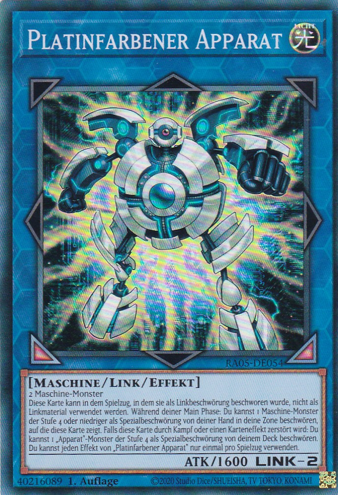 Platinfarbener Apparat - RA05-DE054 - Super Rare - Deutsch - Rarity Collection 5 - Yugioh