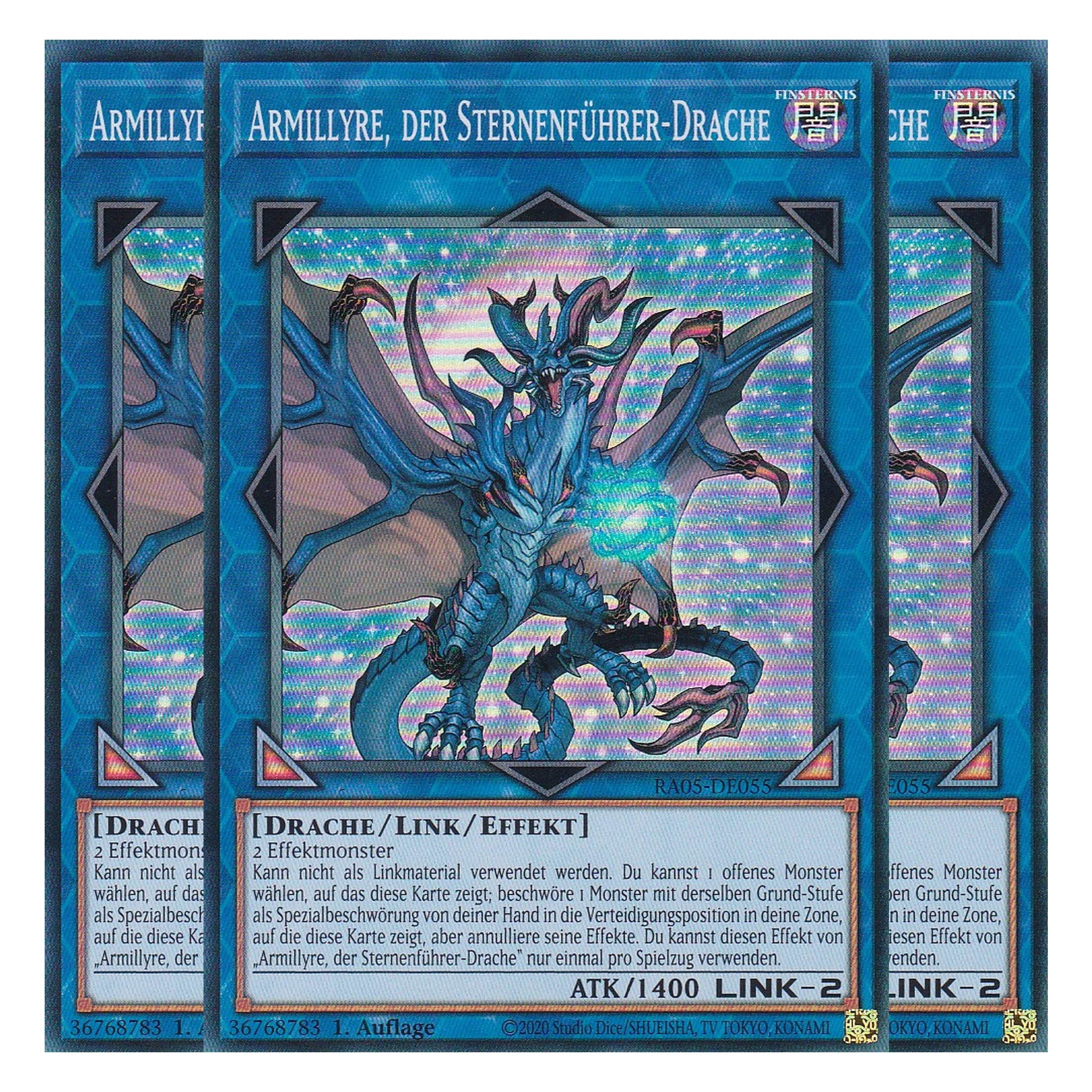 Armillyre, der Sternenführer-Drache - RA05-DE055 - Super Rare - Deutsch - Rarity Collection 5 - Yugioh - Playset (3 Kopien)